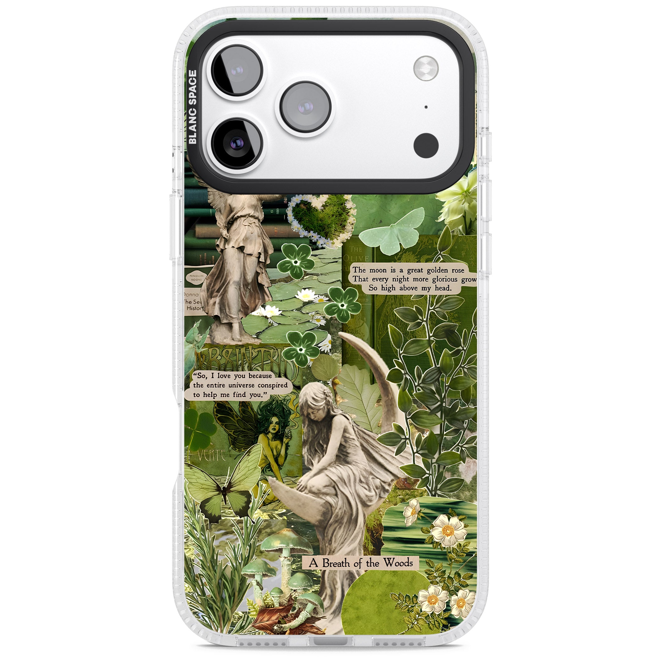 Enchanted Forest Green iPhone 17 Pro Impact Air Clear Phone Case