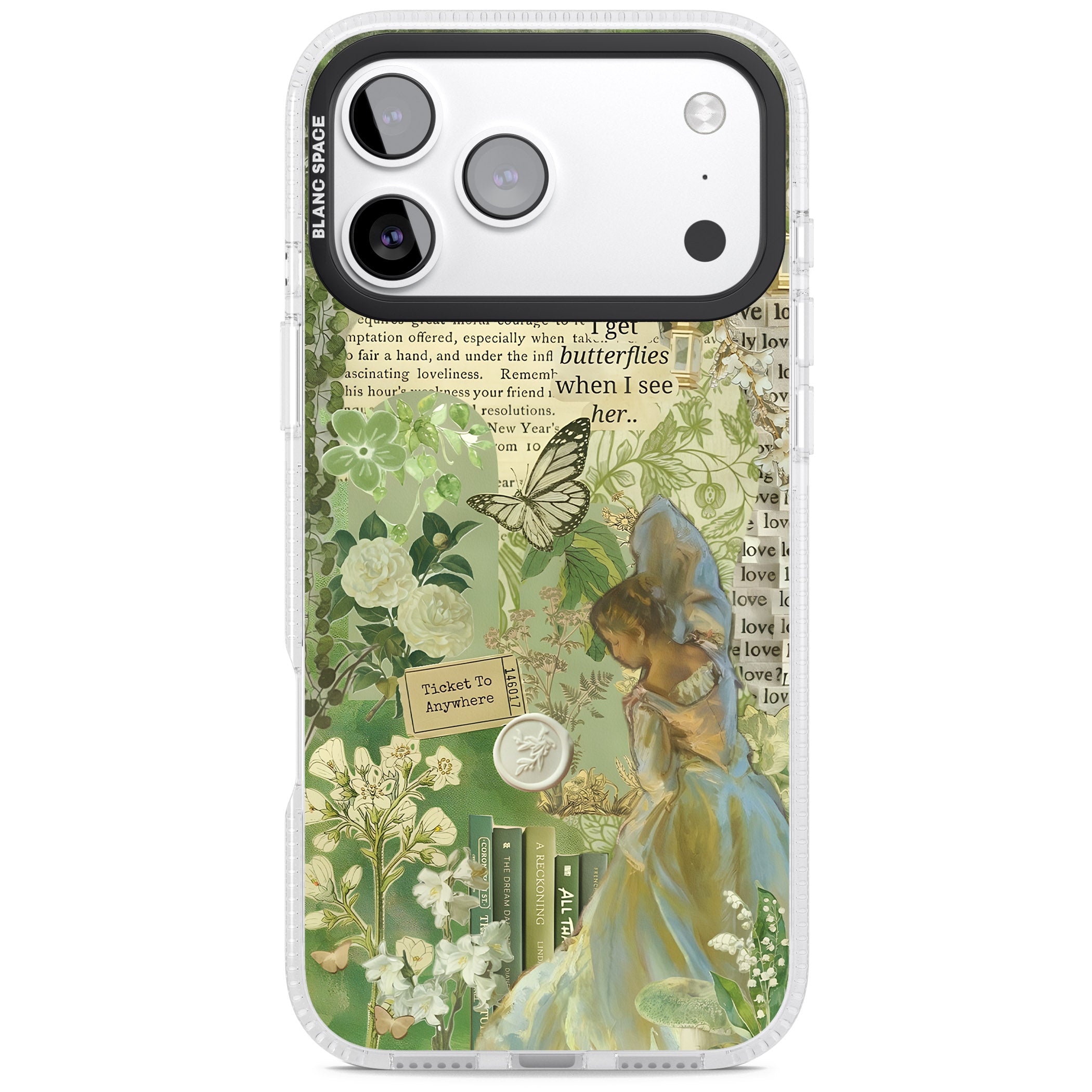 Vintage Green Fairy iPhone 17 Pro Impact Air Clear Phone Case