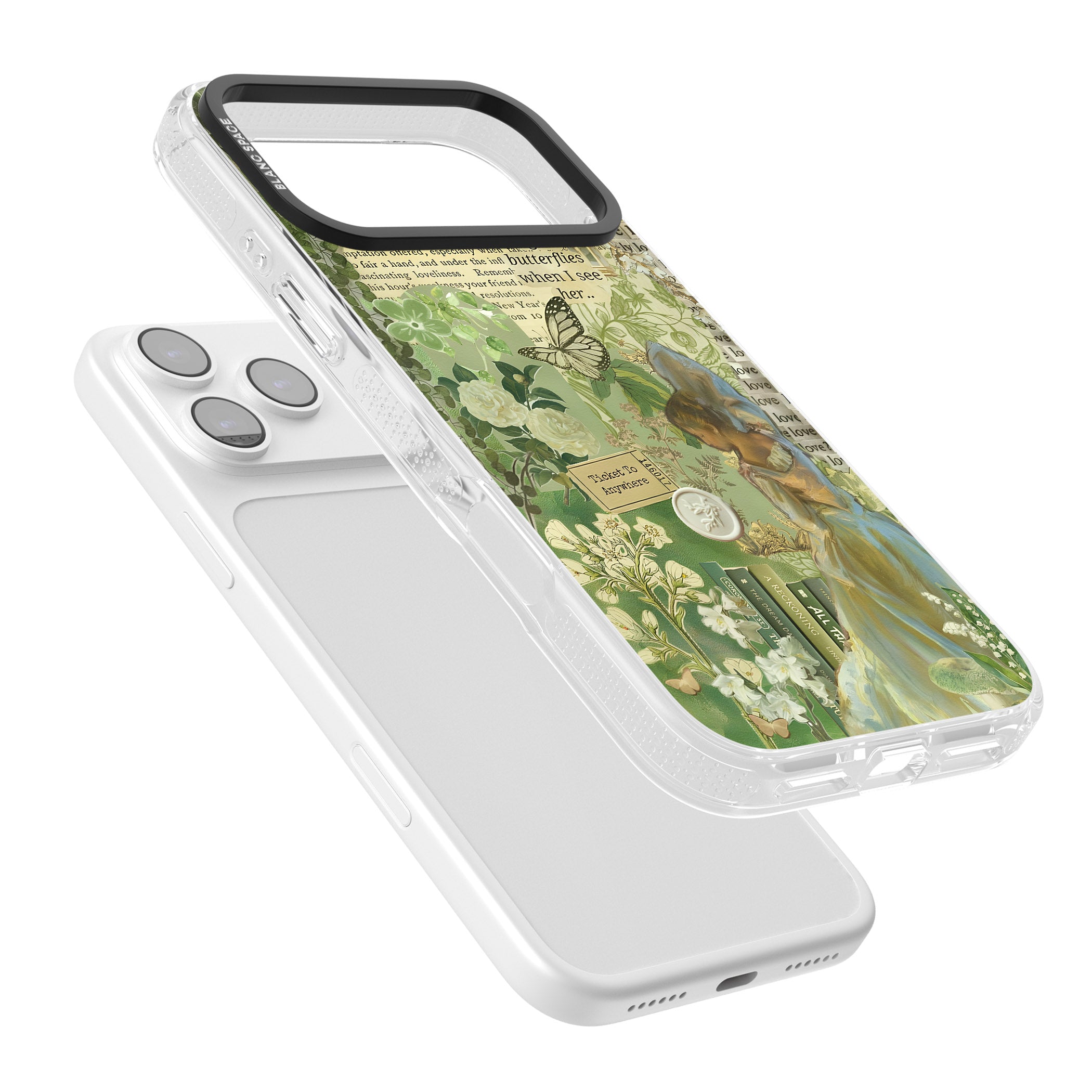 Vintage Green Fairy iPhone 17 Pro Impact Air Clear Phone Case Colours