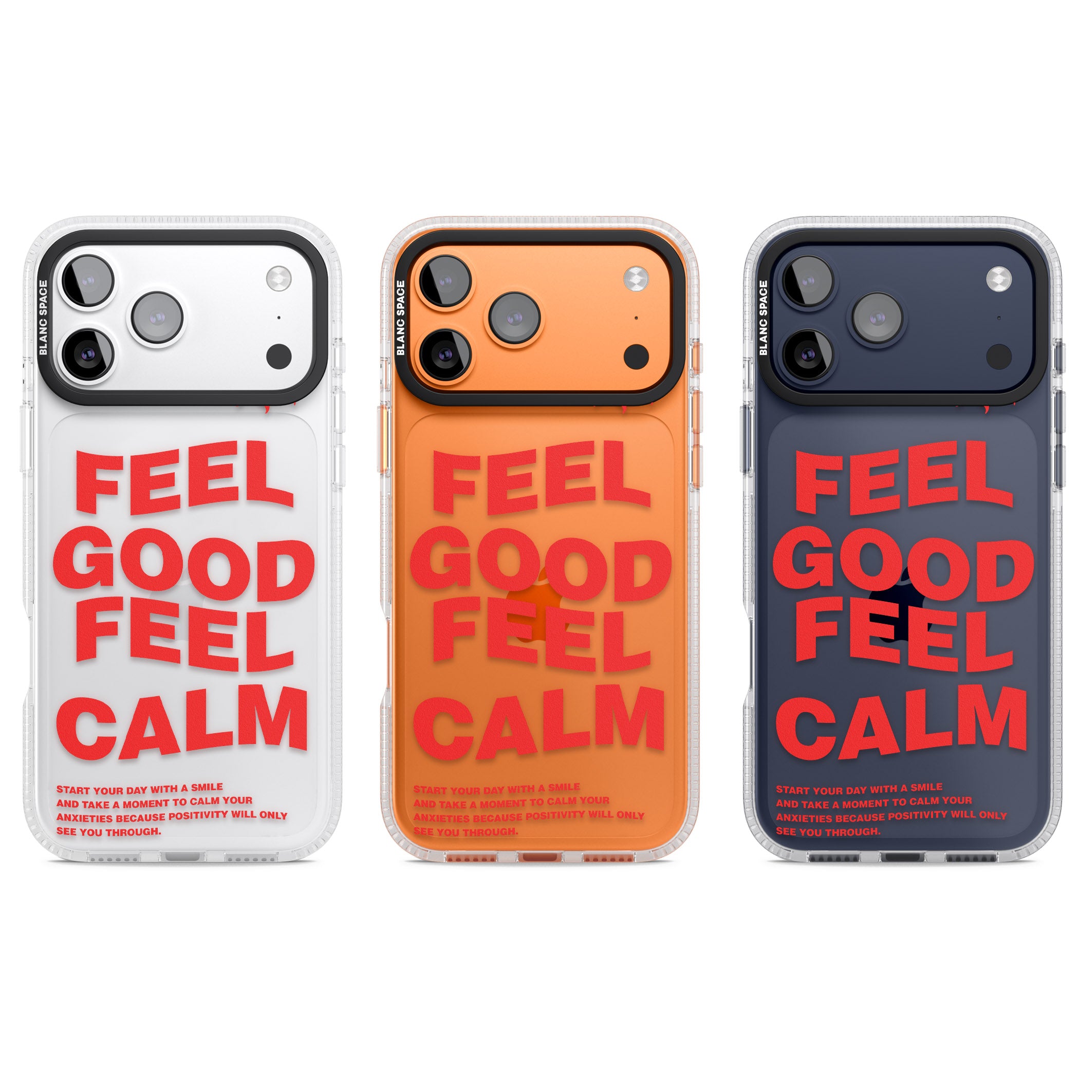 Feel Good Feel Calm (Red) iPhone 17 Pro Impact Air Clear Phone Case APT Impact Protection
