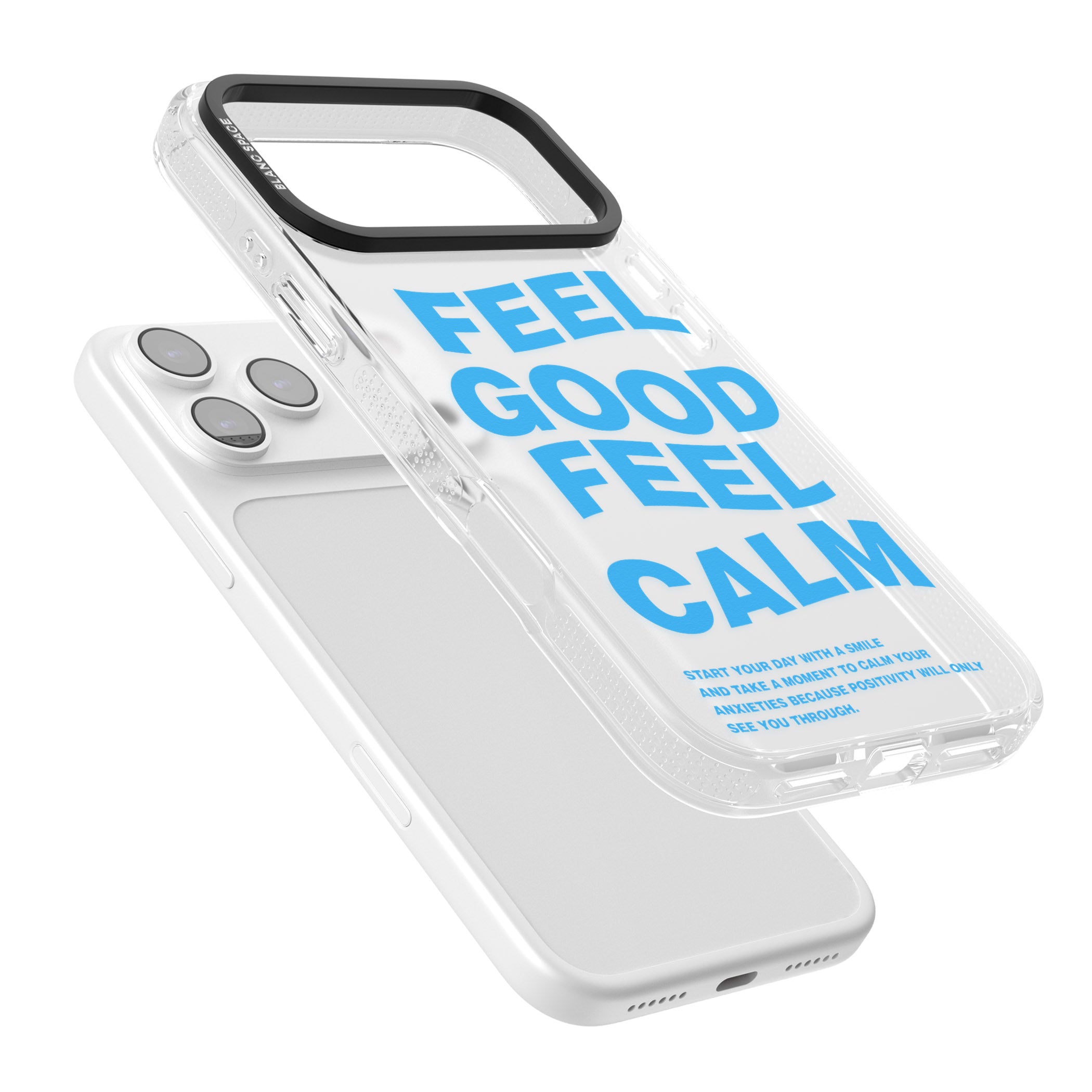 Feel Good Feel Calm (Blue) iPhone 17 Pro Impact Air Clear Phone Case Colours