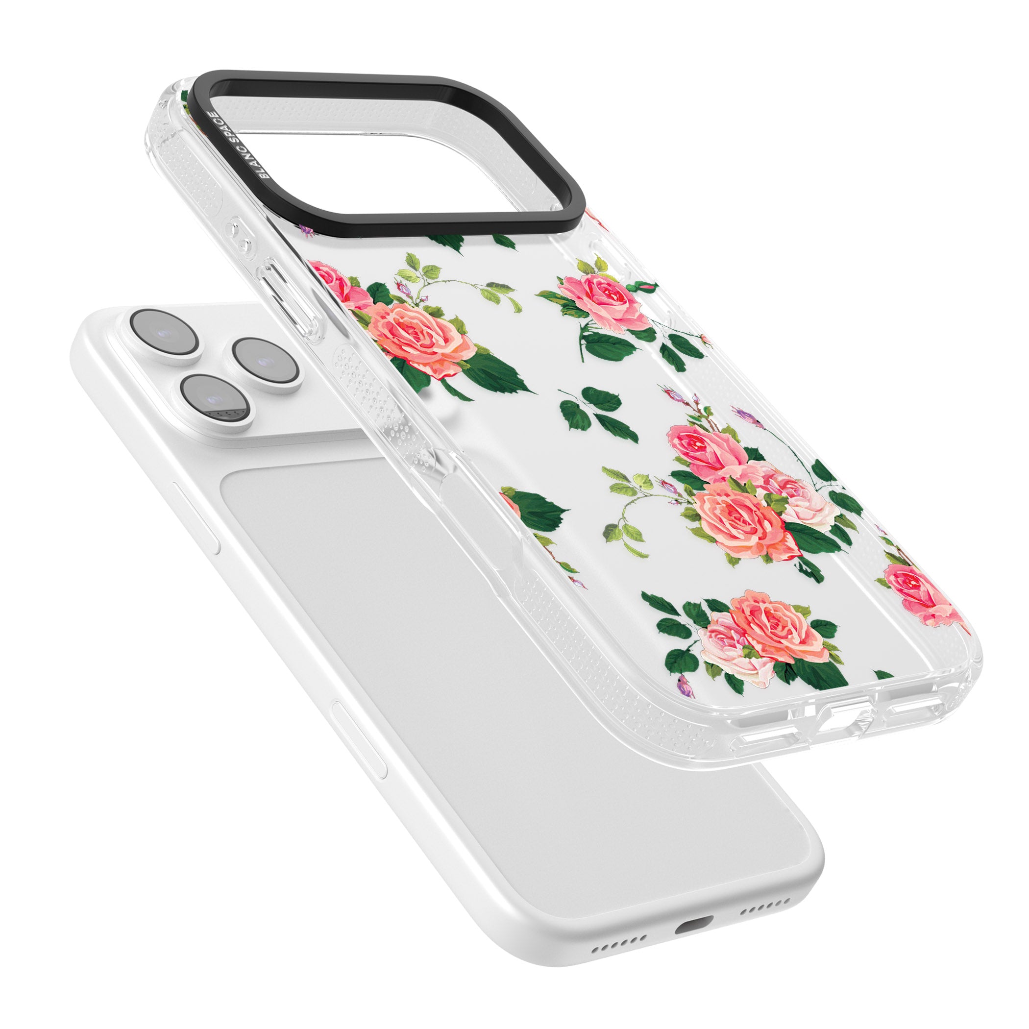 Pink Roses iPhone 17 Pro Impact Air Clear Phone Case Colours