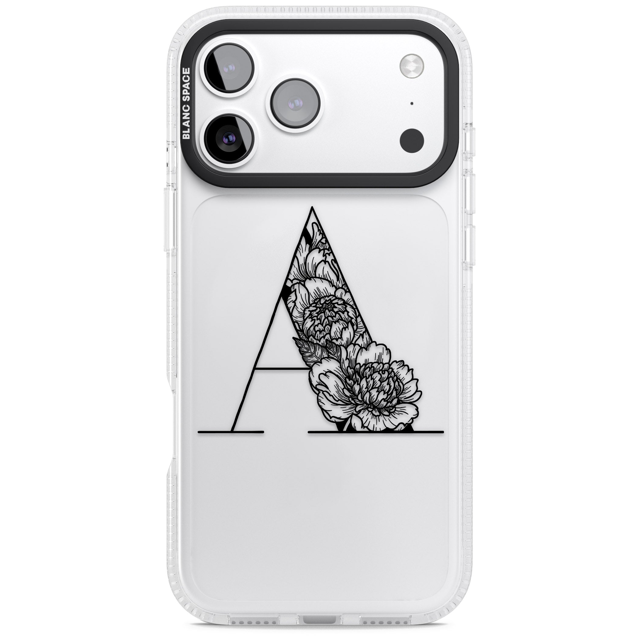 Personalised Floral Monogram iPhone 17 Pro Impact Air Clear Phone Case