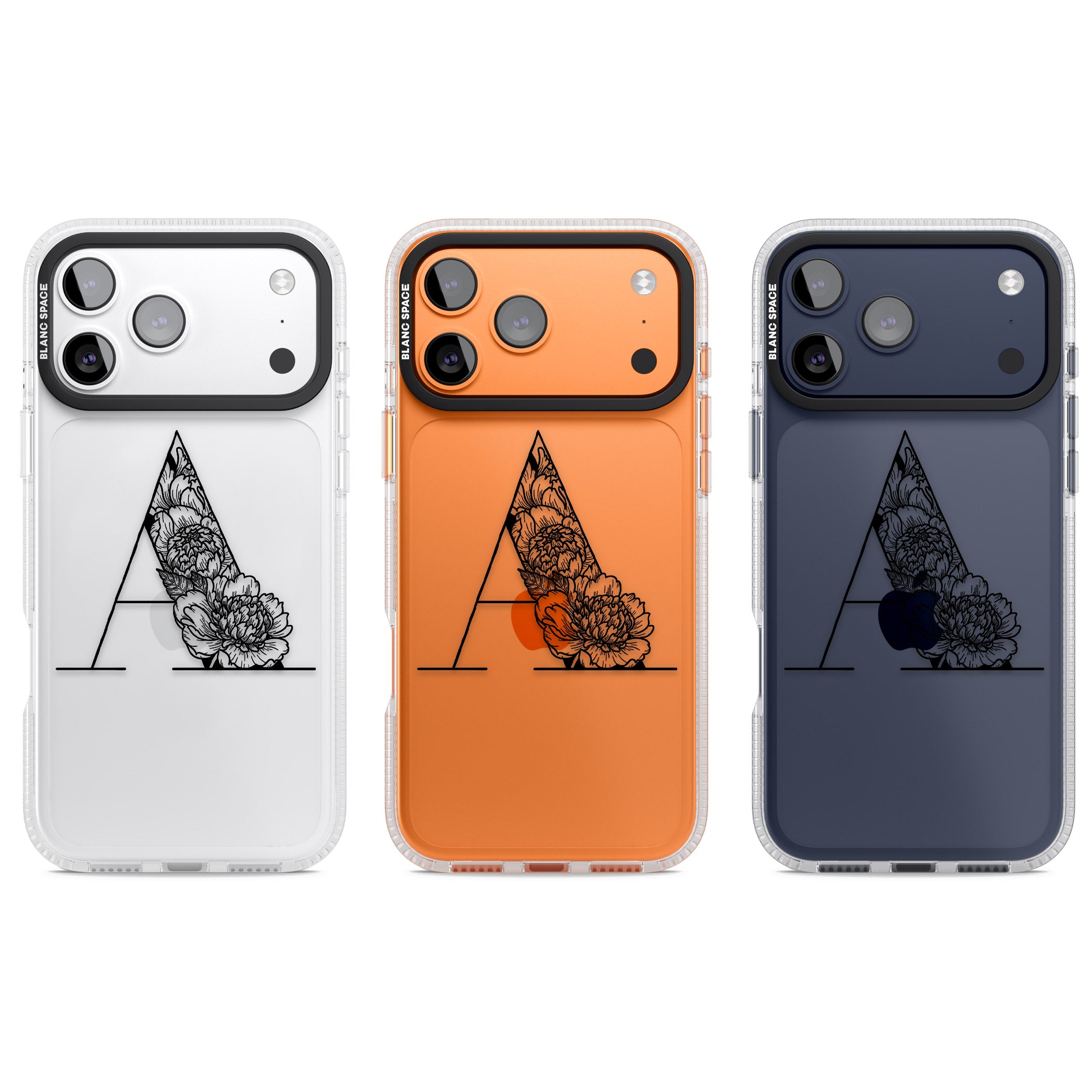 Personalised Floral Monogram iPhone 17 Pro Impact Air Clear Phone Case APT Impact Protection