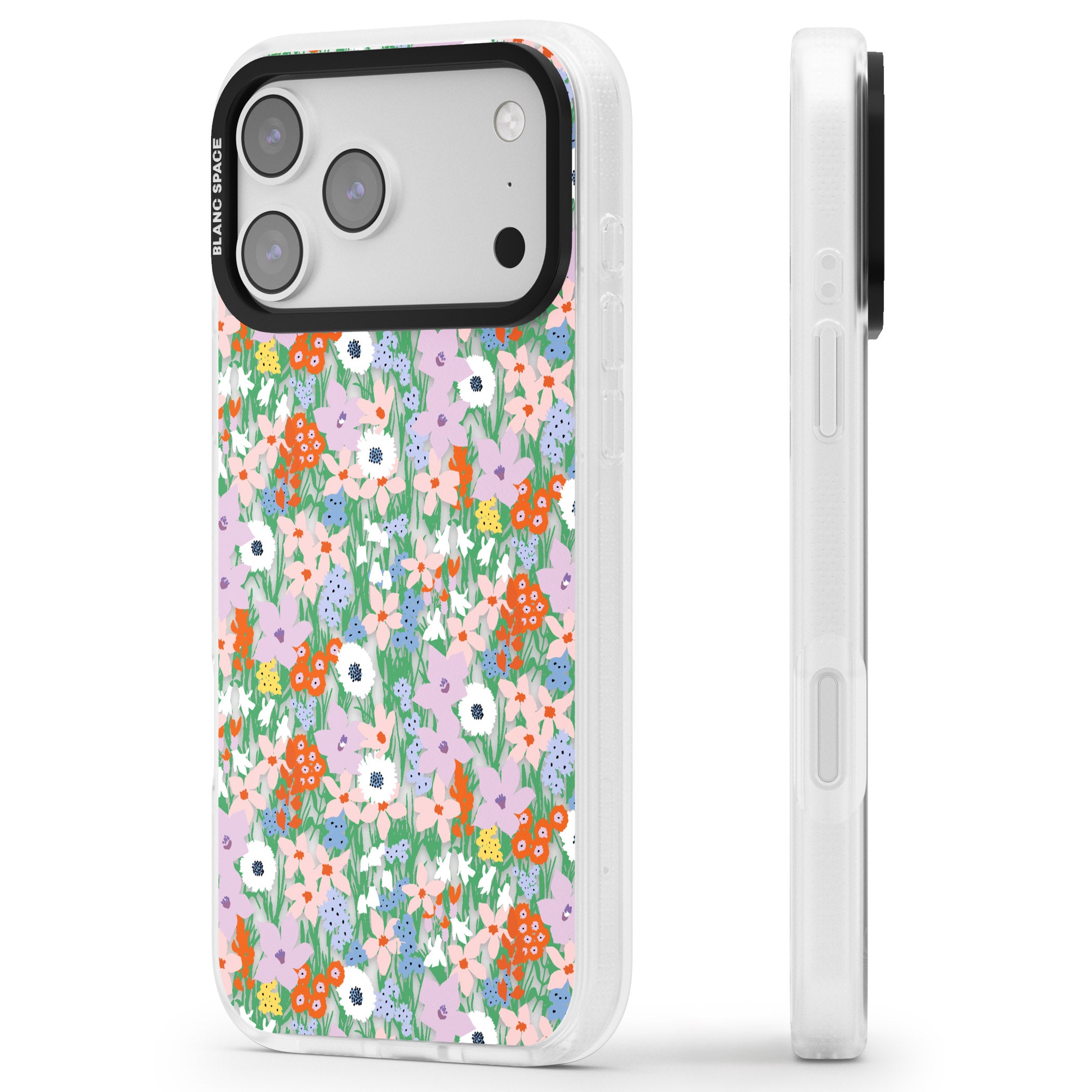 Floral Bloom Jazzy iPhone 17 Pro Impact Air Clear Phone Case Side Profile