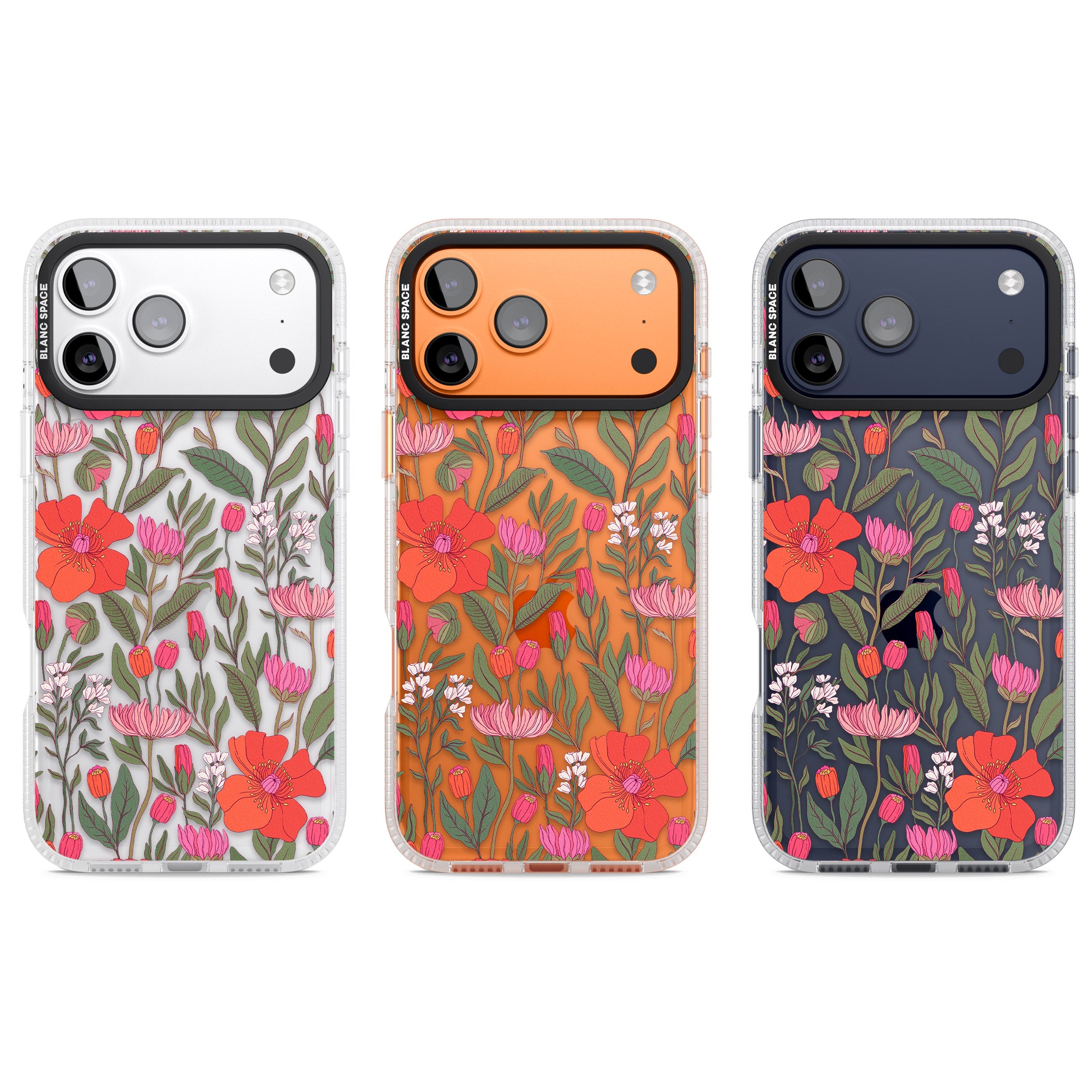 Peachy Floral iPhone 17 Pro Impact Air Clear Phone Case APT Impact Protection