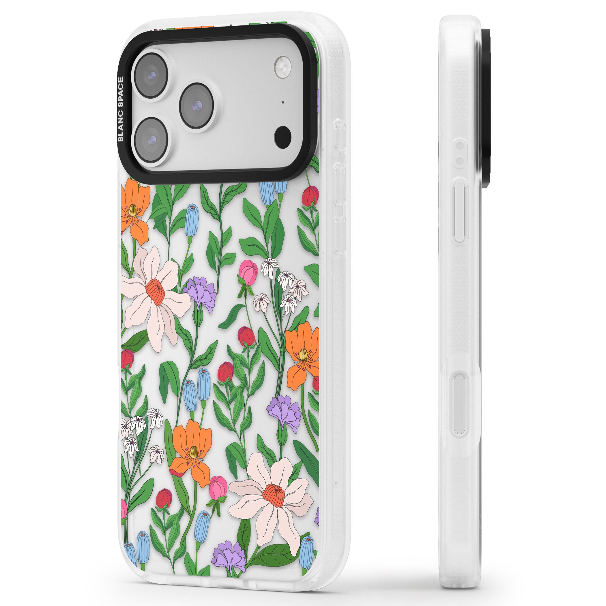 Full Bloom iPhone 17 Pro Impact Air Clear Phone Case Side Profile