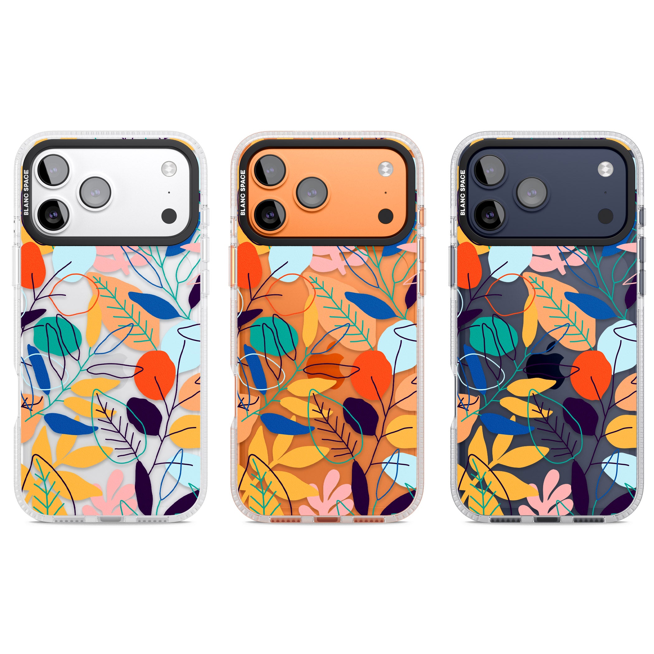 Abstract Line Drawn Leaves iPhone 17 Pro Impact Air Clear Phone Case APT Impact Protection