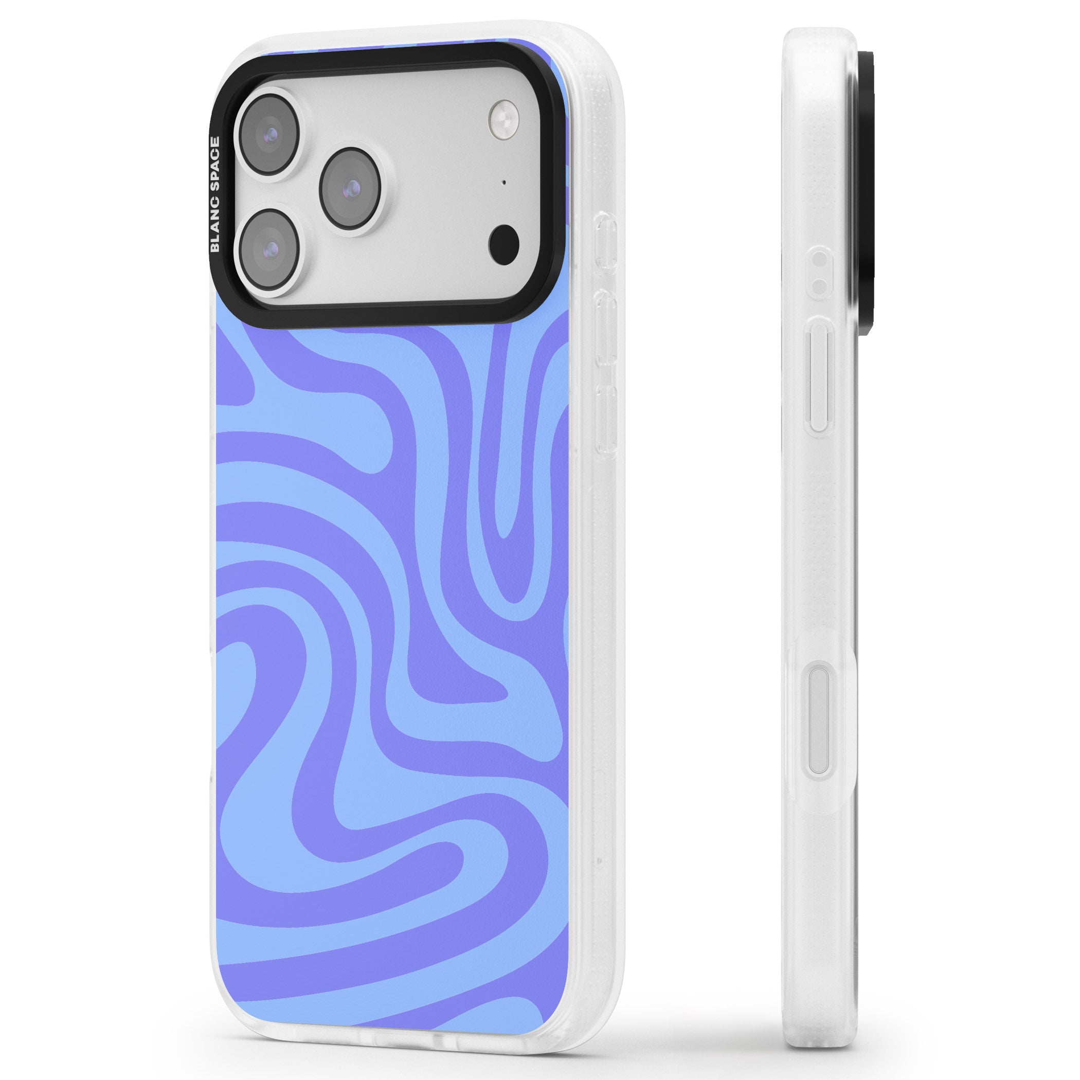 Tranquil Waves iPhone 17 Pro Impact Air Clear Phone Case Side Profile