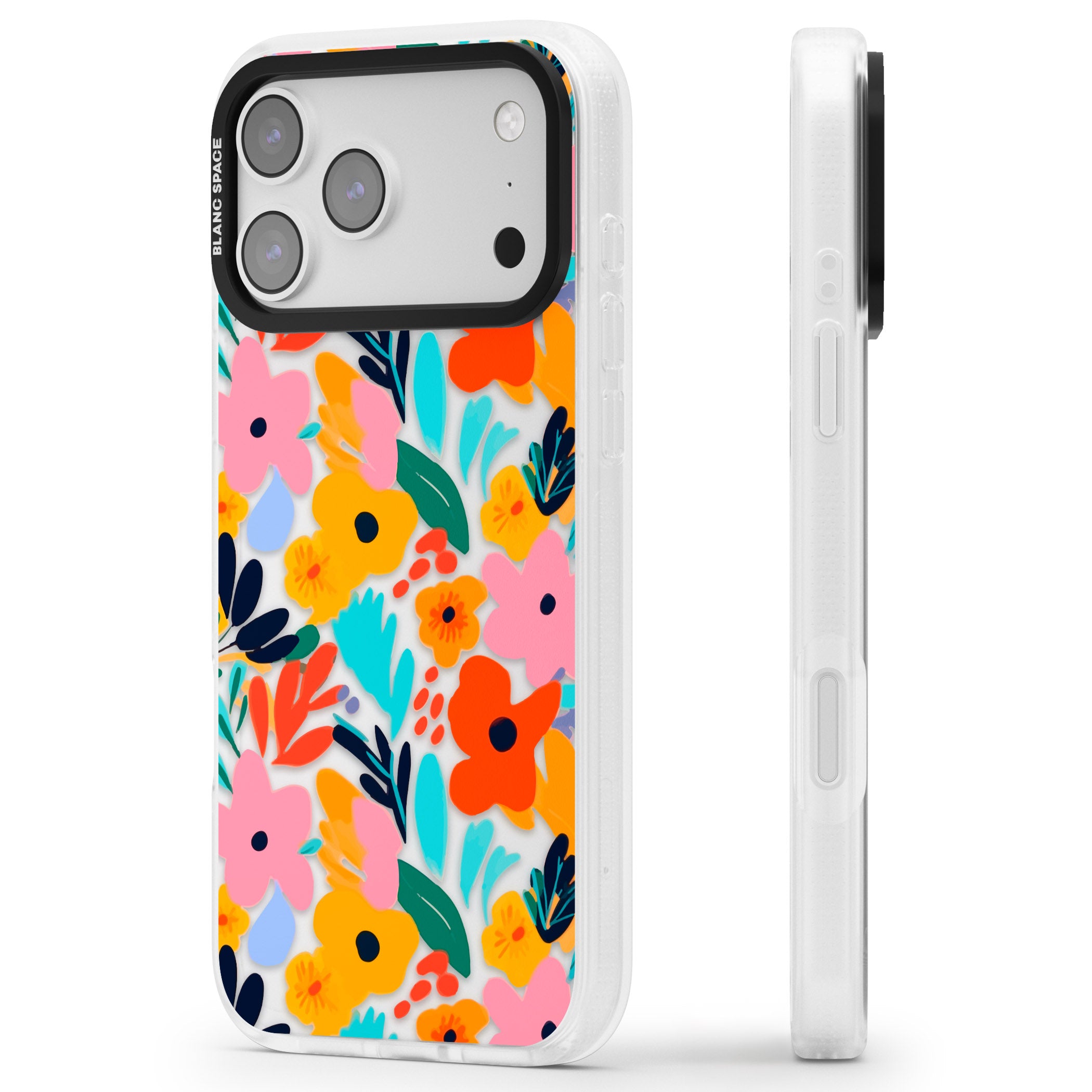 Floral Fiesta iPhone 17 Pro Impact Air Clear Phone Case Side Profile