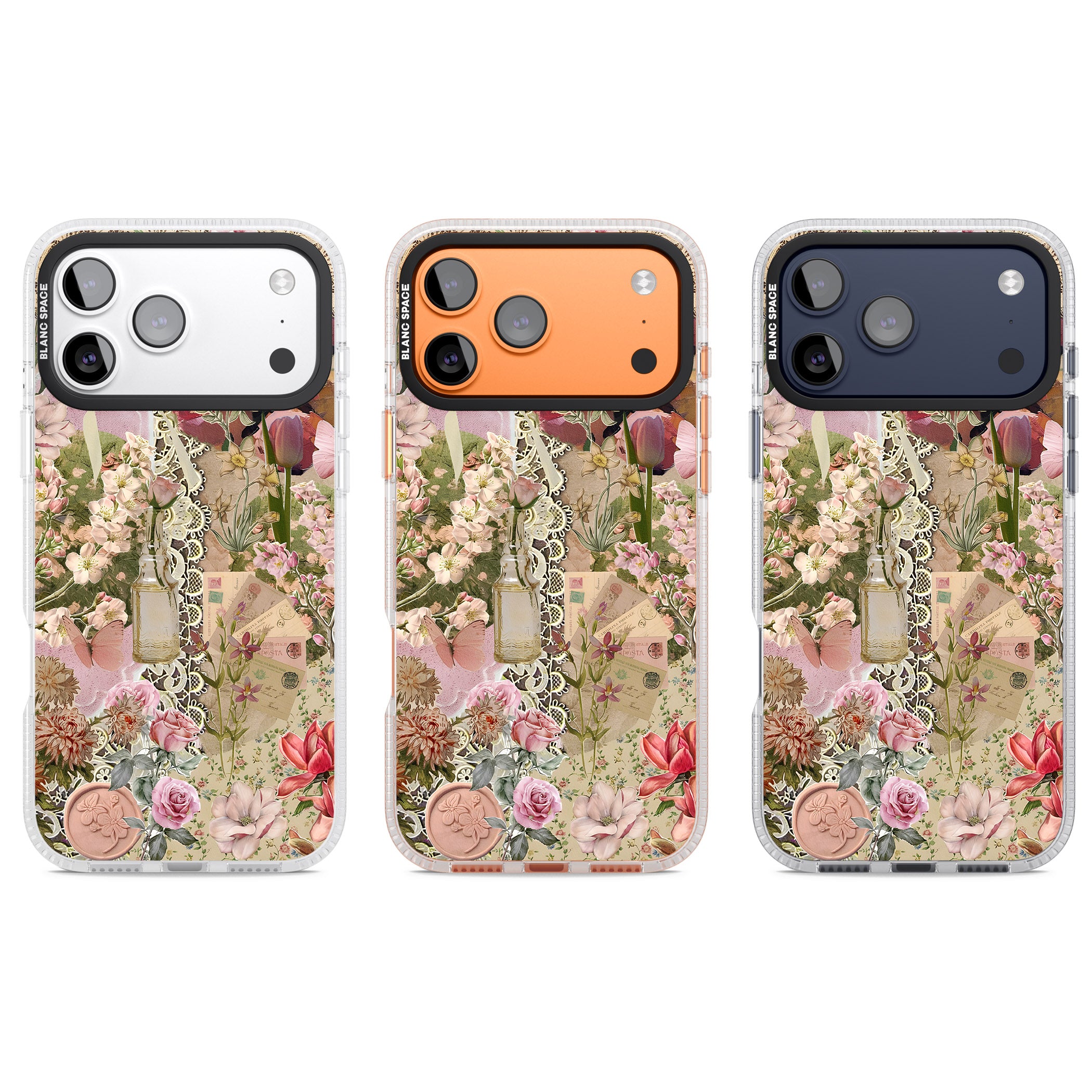 Soft Pink Flower Collage iPhone 17 Pro Impact Air Clear Phone Case APT Impact Protection