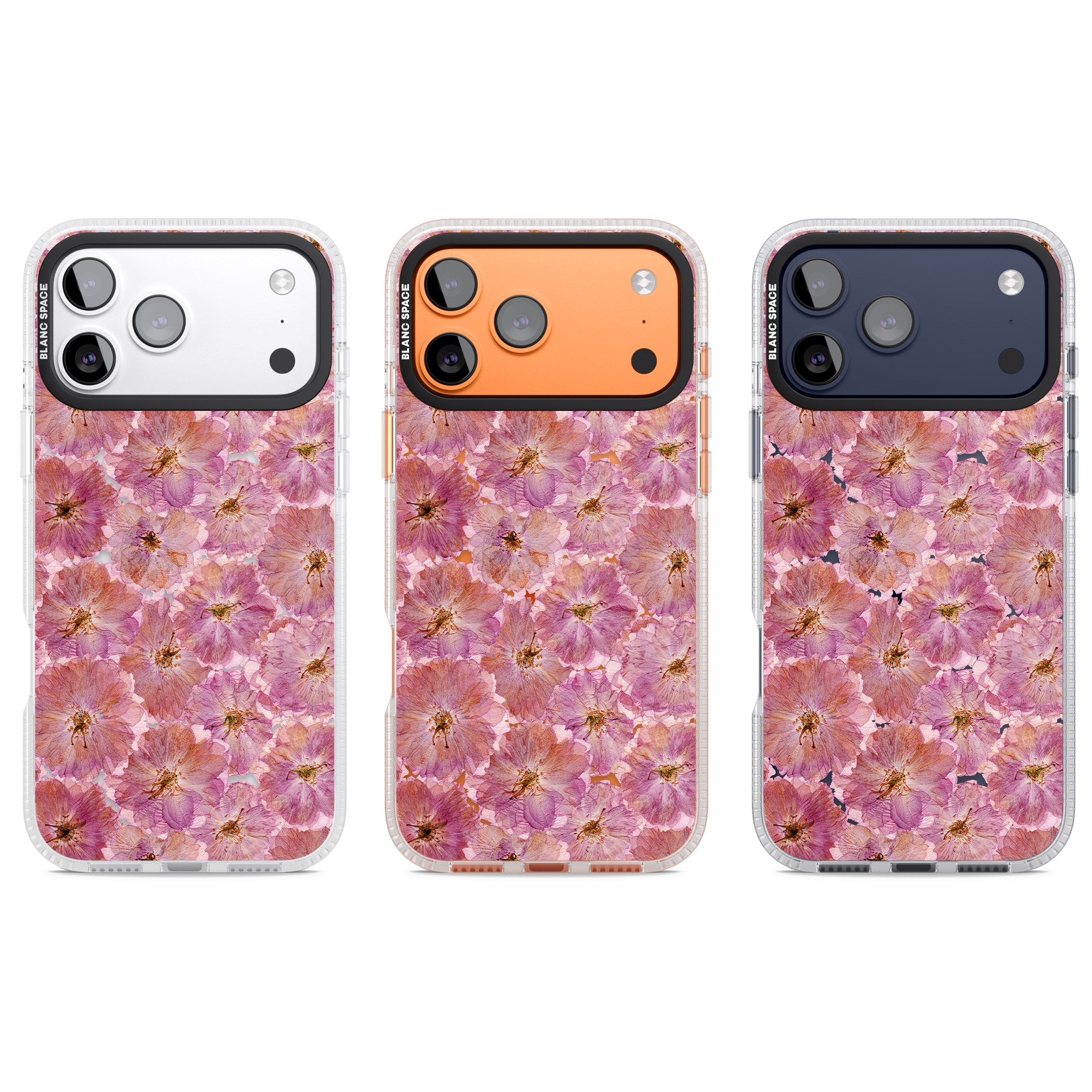 Large Pink Florals iPhone 17 Pro Impact Air Clear Phone Case APT Impact Protection