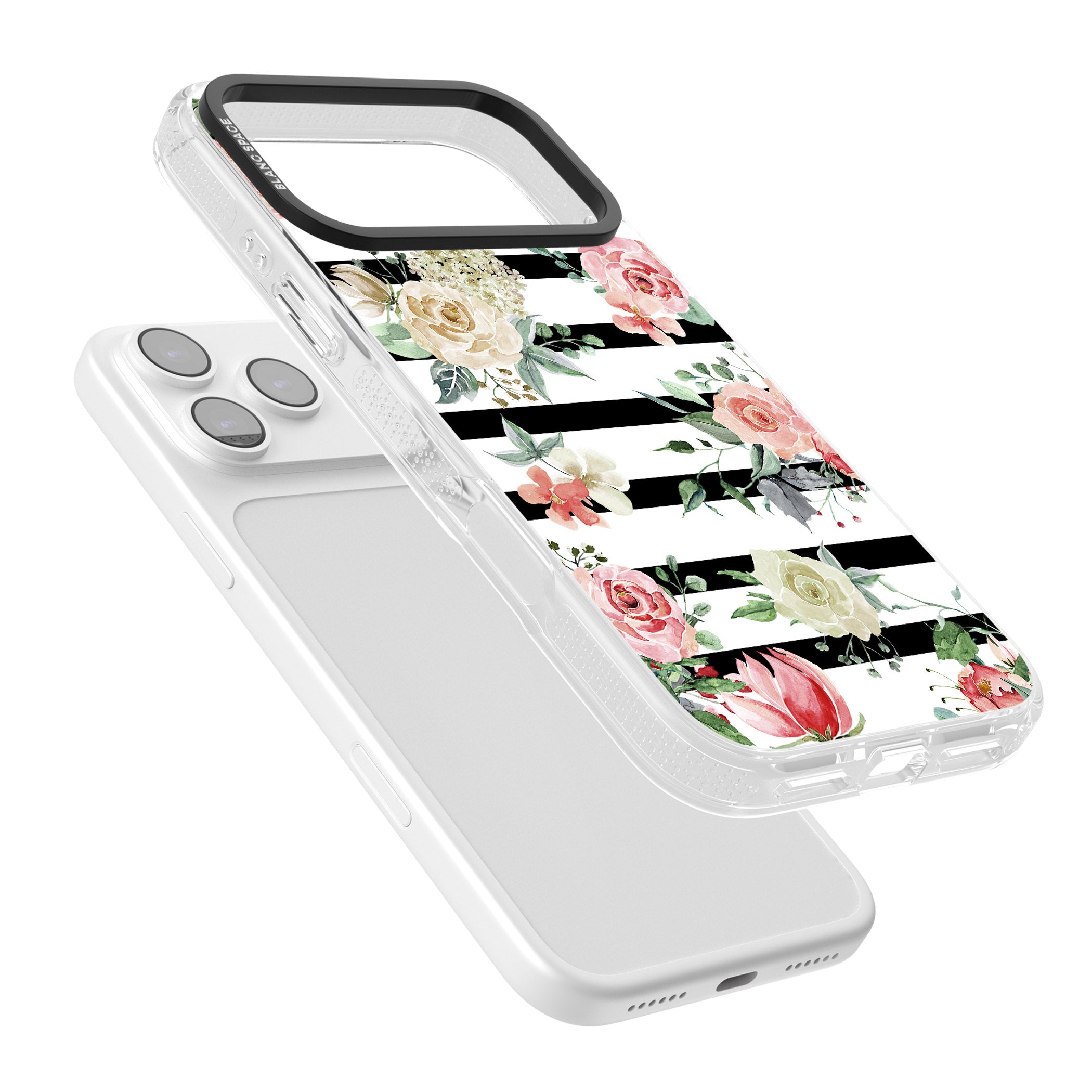 Floral Stripes iPhone 17 Pro Impact Air Clear Phone Case Colours