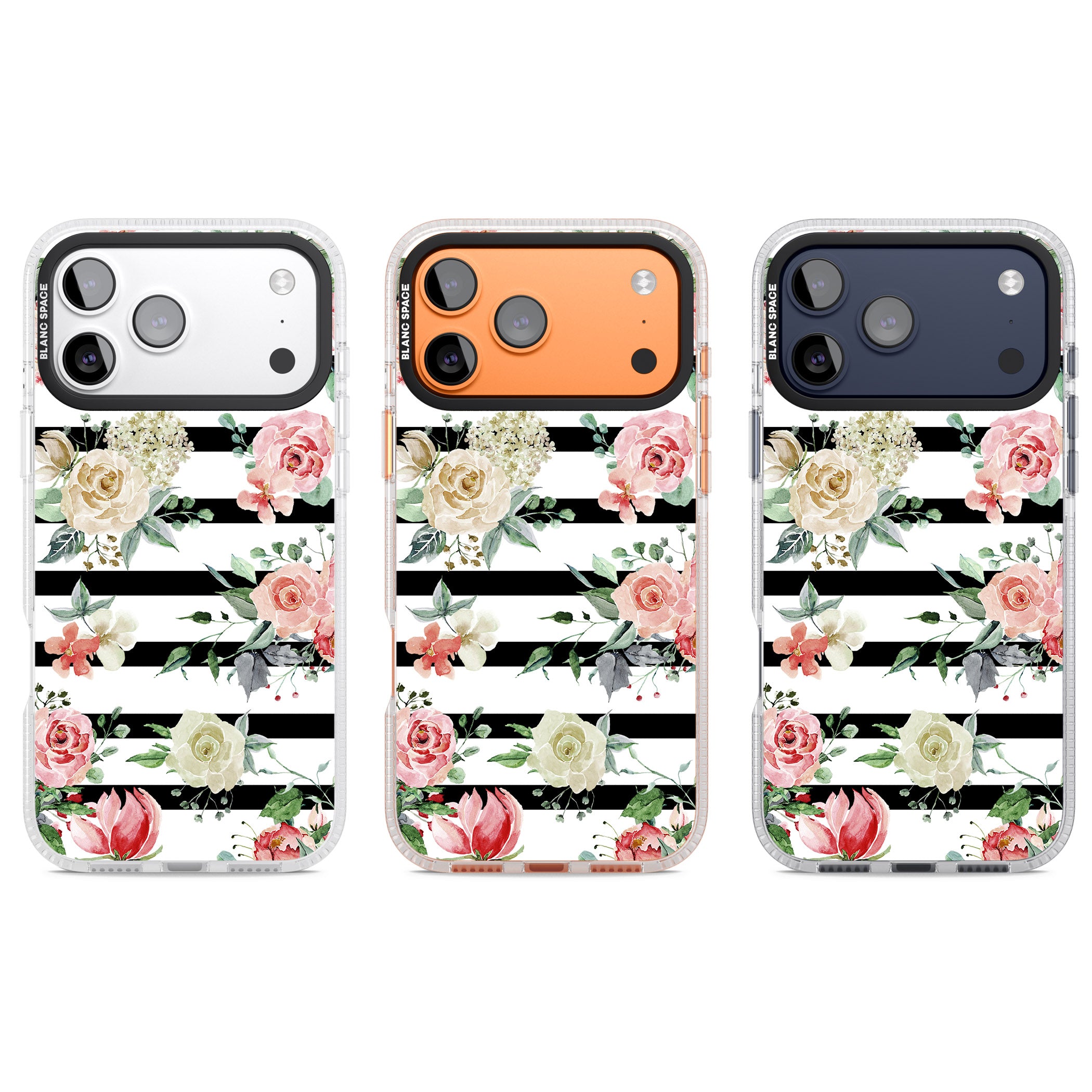 Floral Stripes iPhone 17 Pro Impact Air Clear Phone Case APT Impact Protection