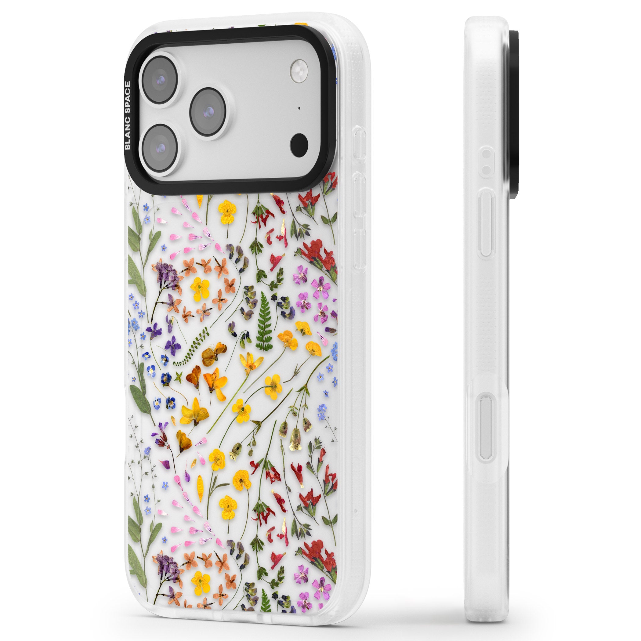 Wildflower iPhone 17 Pro Impact Air Clear Phone Case Side Profile