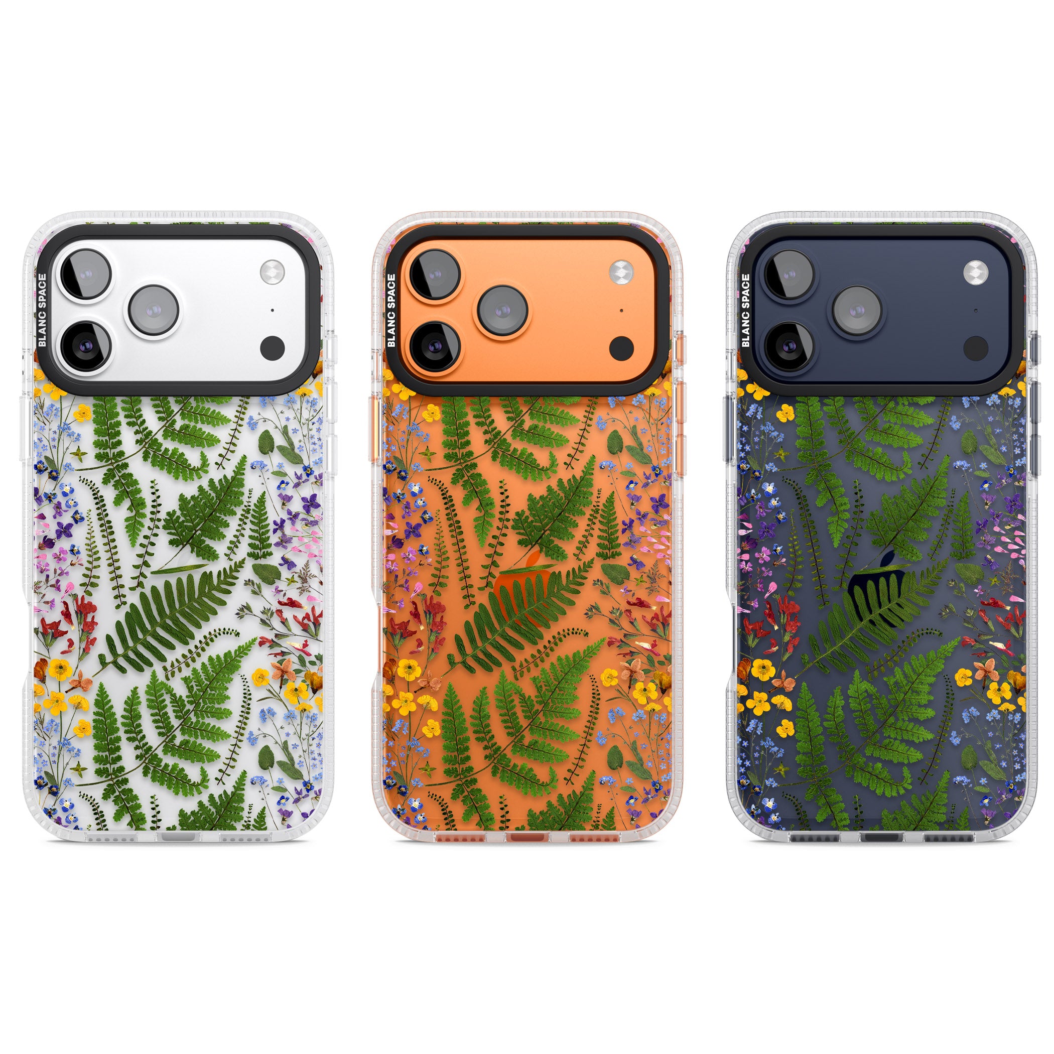 Botanical Fern & Floral iPhone 17 Pro Impact Air Clear Phone Case APT Impact Protection