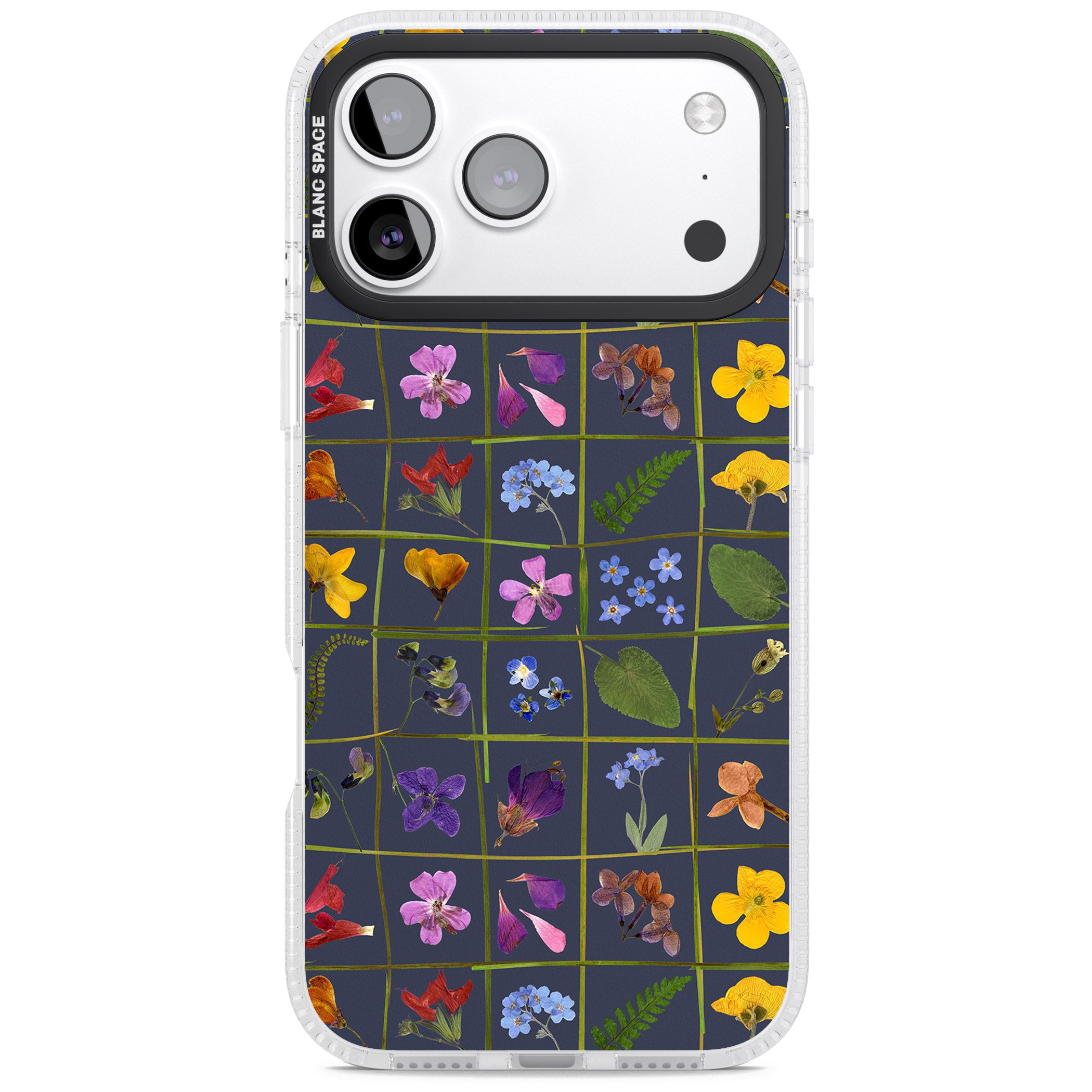 Wildflower Grid iPhone 17 Pro Impact Air Clear Phone Case