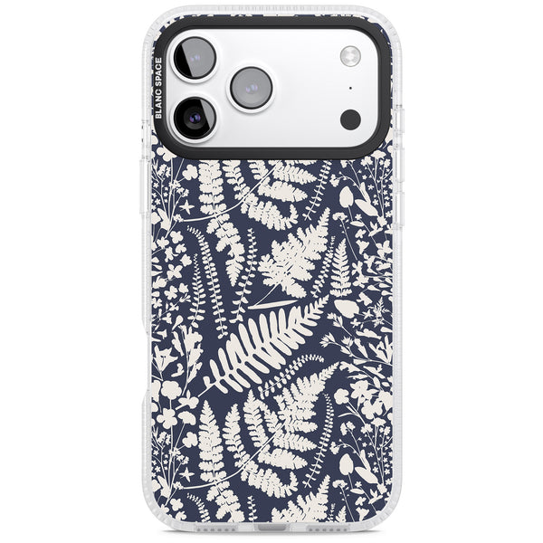 Wildflowers & Ferns On Navy
