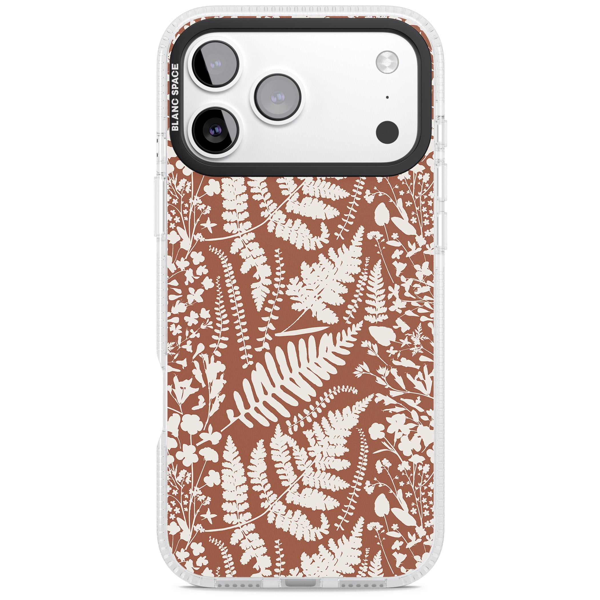 Wildflowers And Ferns On Terracotta iPhone 17 Pro Impact Air Clear Phone Case