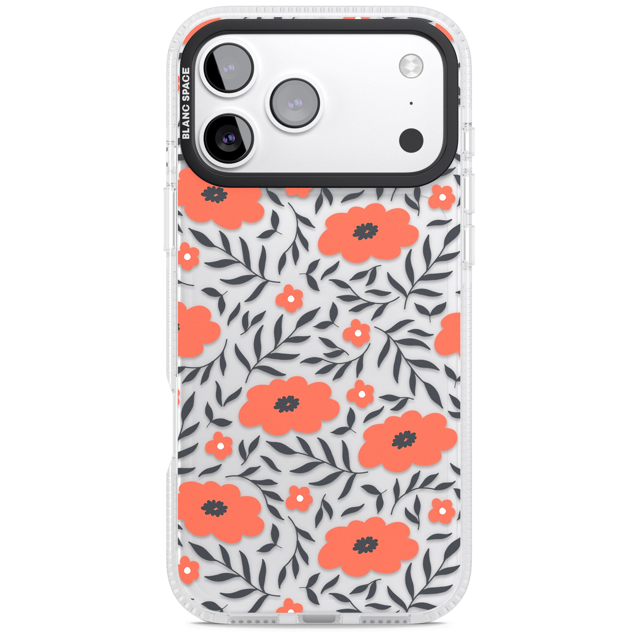 Red Poppy Floral iPhone 17 Pro Impact Air Clear Phone Case