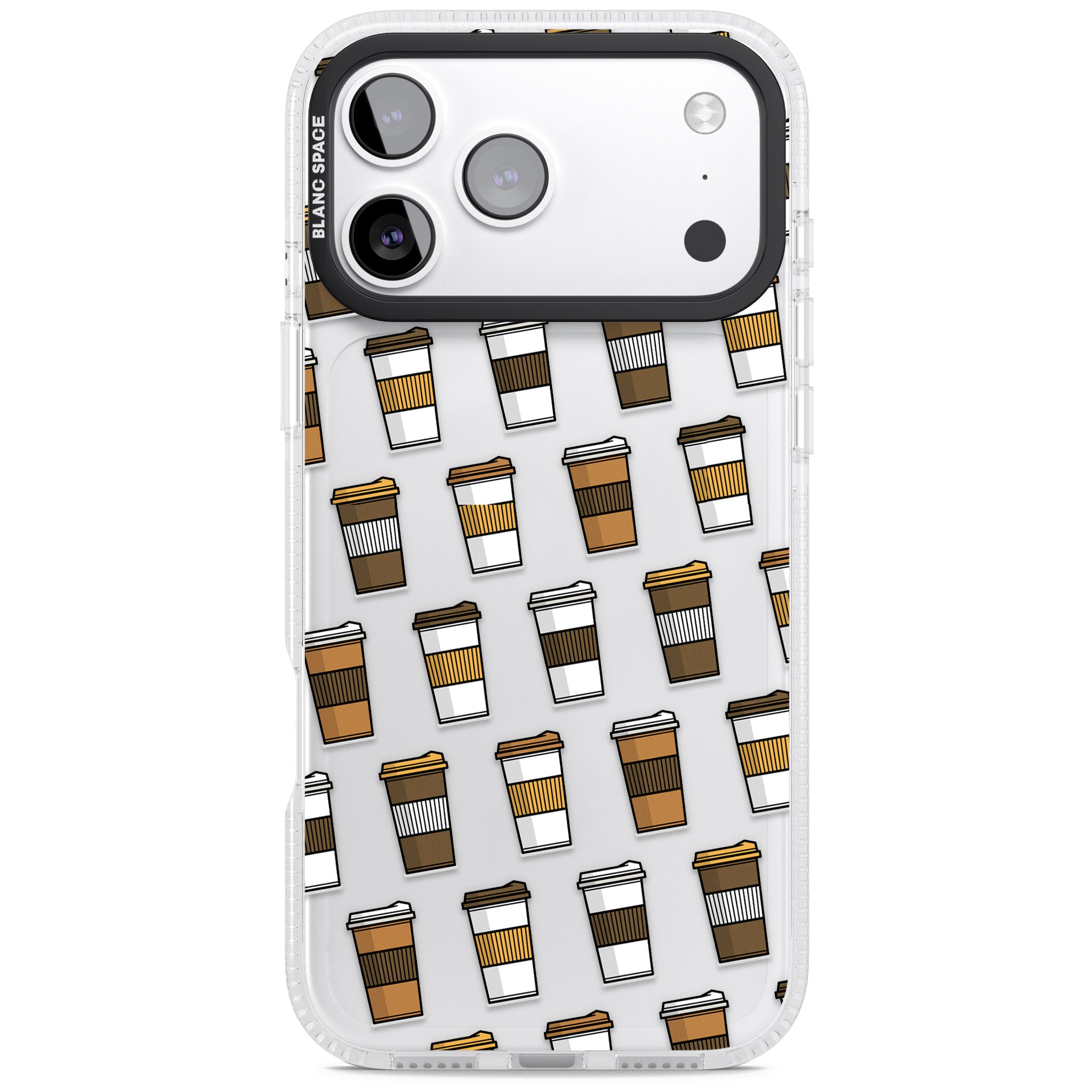 Coffee Cup Pattern iPhone 17 Pro Impact Air Clear Phone Case