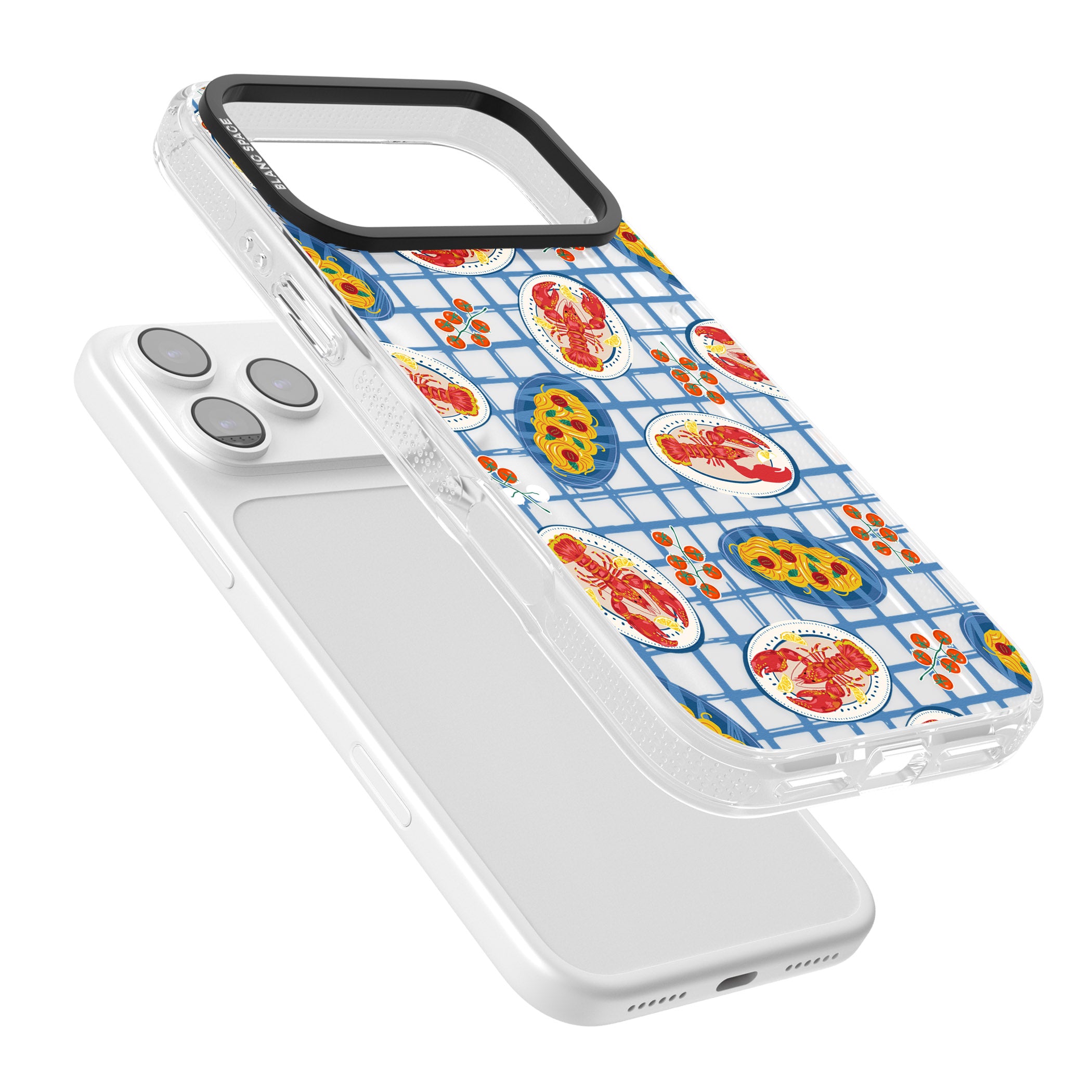 Lobster & Pasta Picnic iPhone 17 Pro Impact Air Clear Phone Case Colours