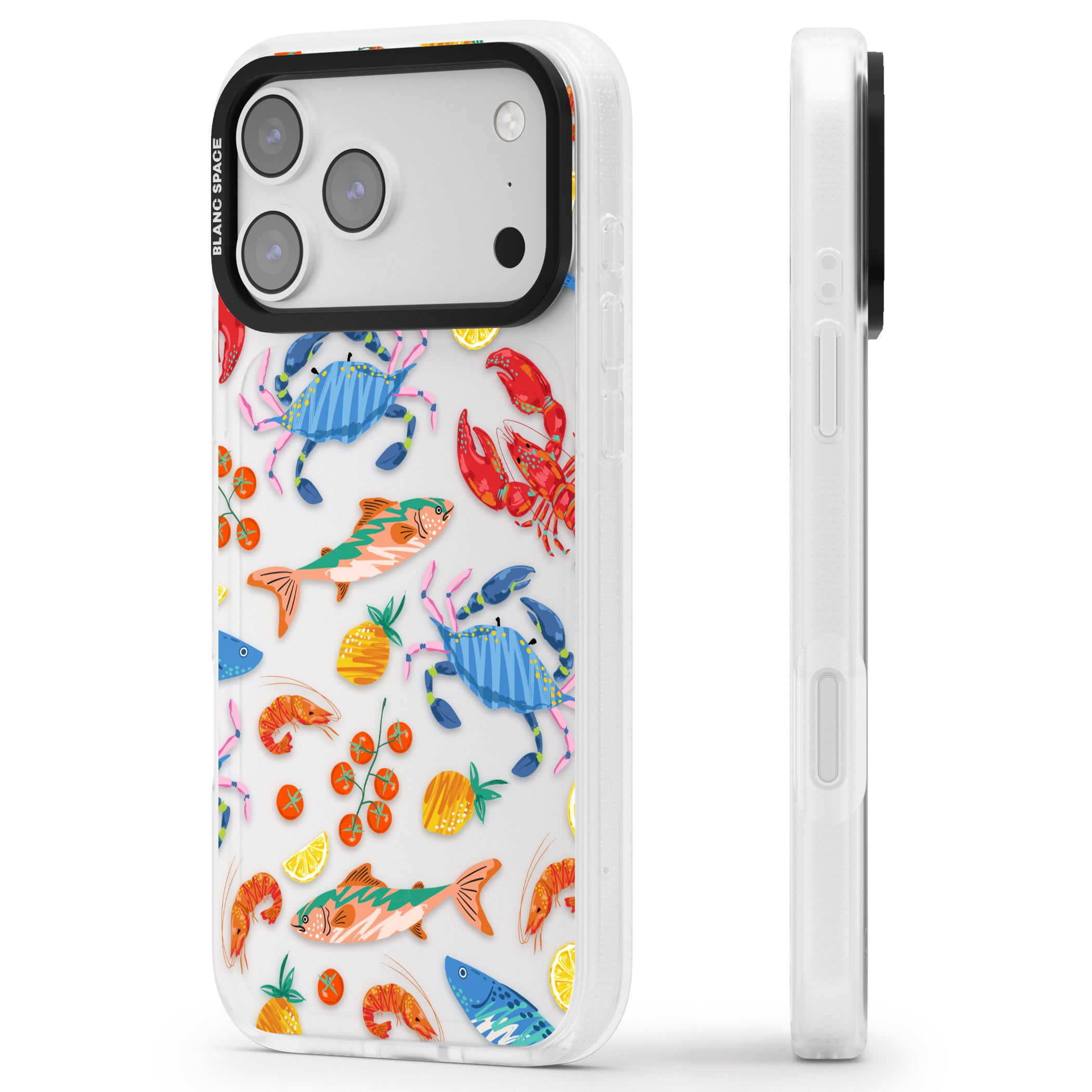 Vibrant Sealife iPhone 17 Pro Impact Air Clear Phone Case Side Profile