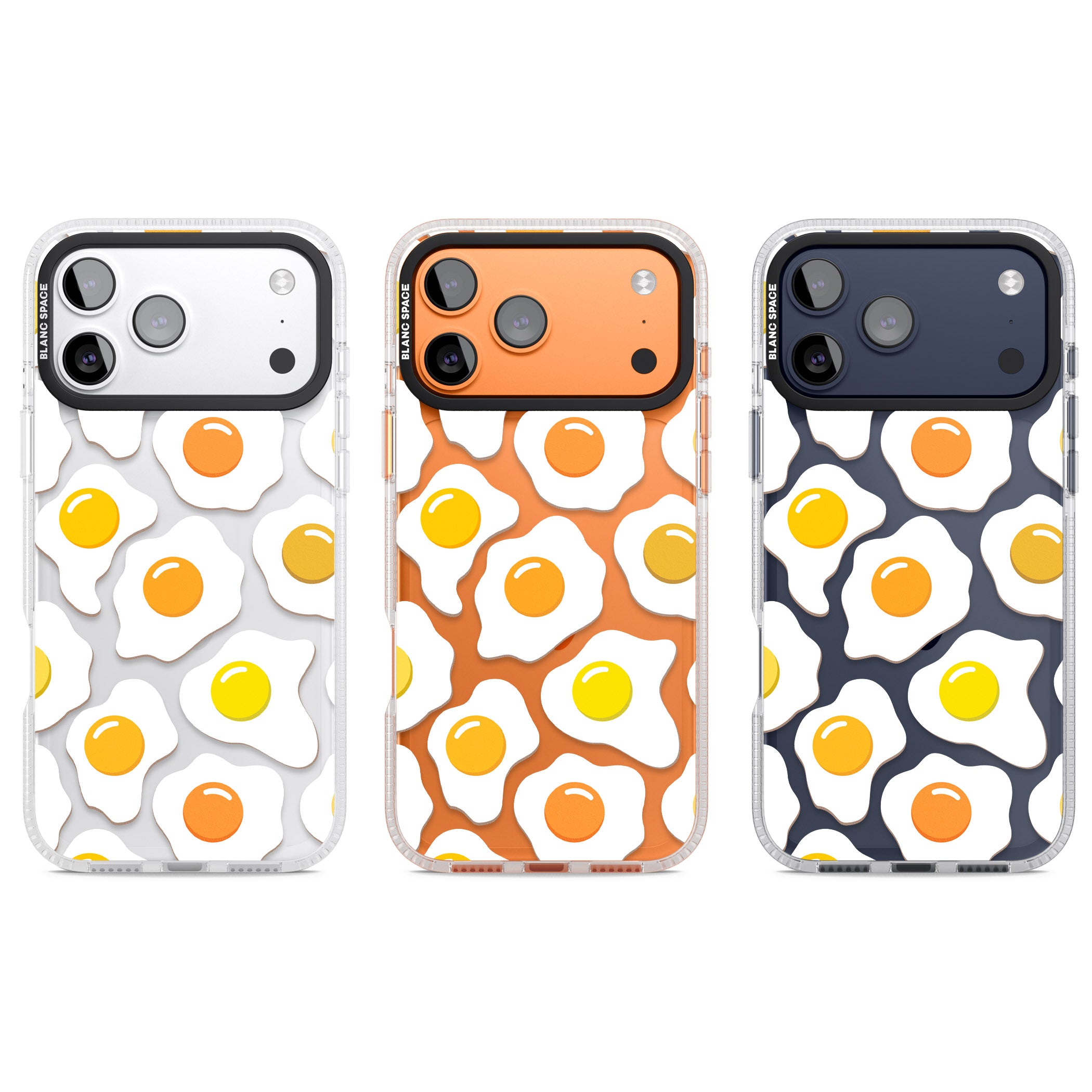Fried Egg Pattern iPhone 17 Pro Impact Air Clear Phone Case APT Impact Protection