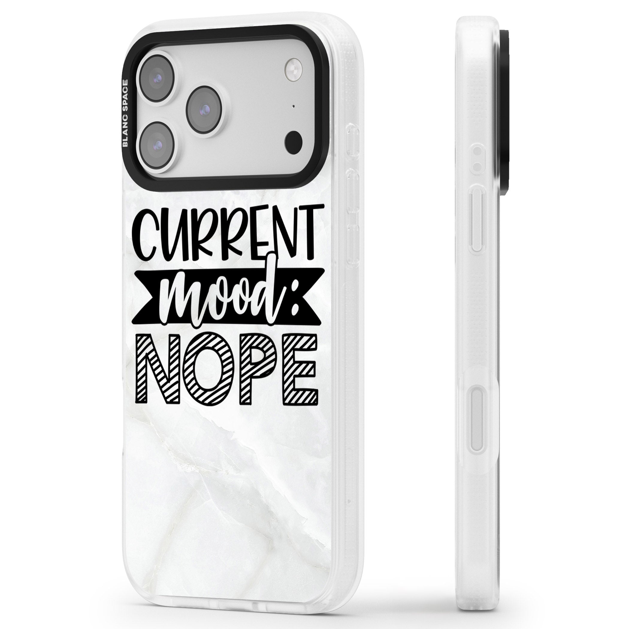 Current Mood Nope iPhone 17 Pro Impact Air Clear Phone Case Side Profile