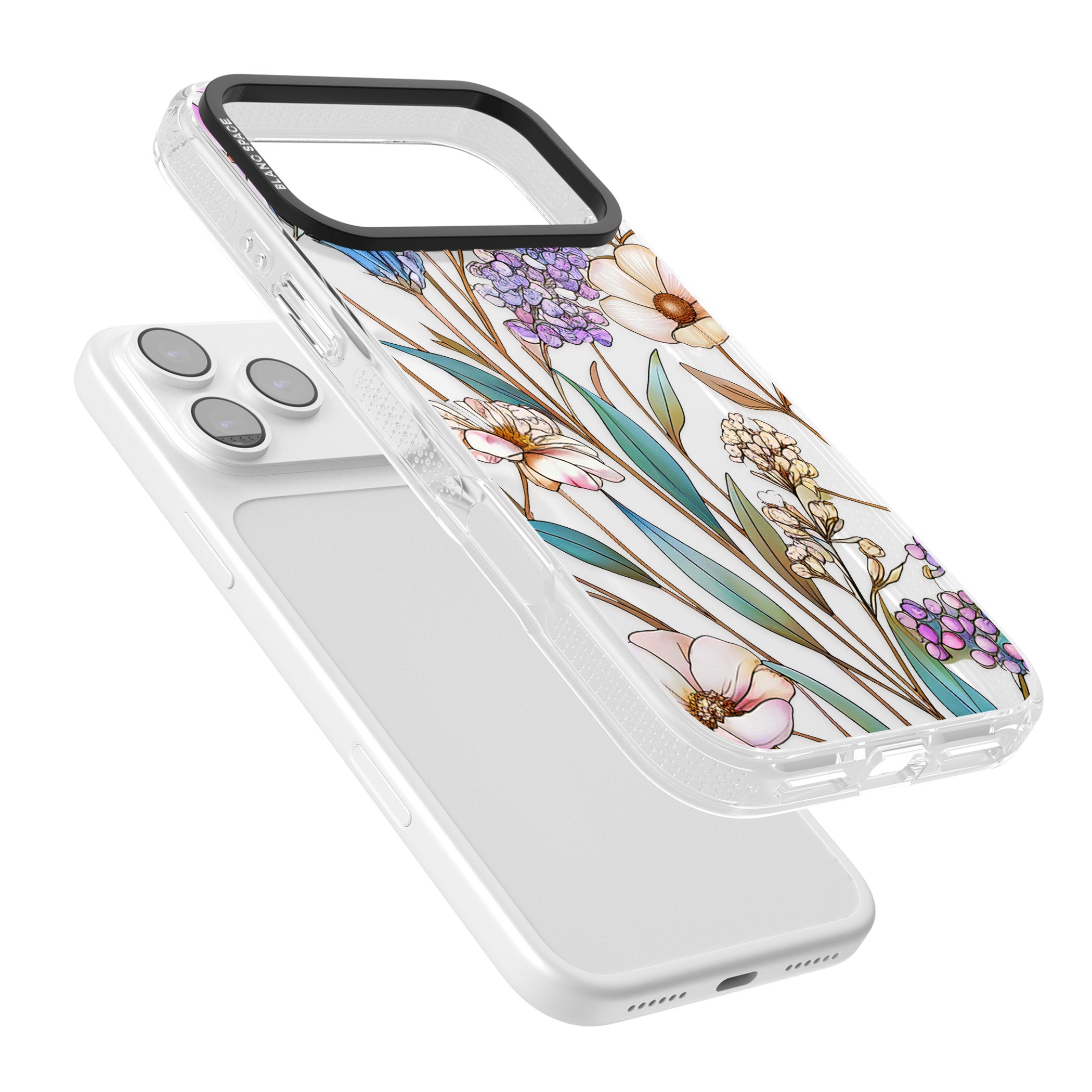 Glass Wildflower Mix iPhone 17 Pro Impact Air Clear Phone Case Colours