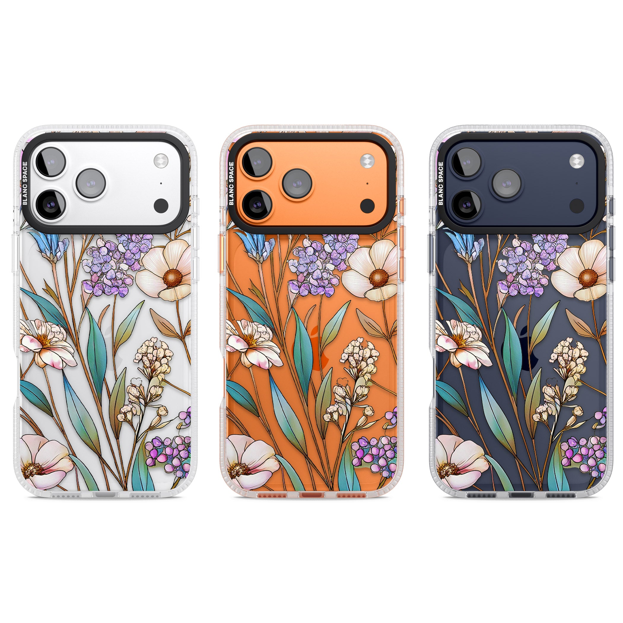 Glass Wildflower Mix iPhone 17 Pro Impact Air Clear Phone Case APT Impact Protection
