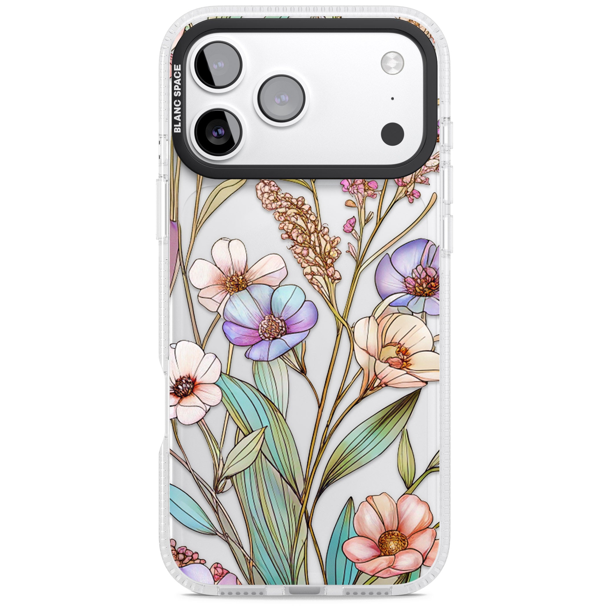 Glass Summer Flowers iPhone 17 Pro Impact Air Clear Phone Case