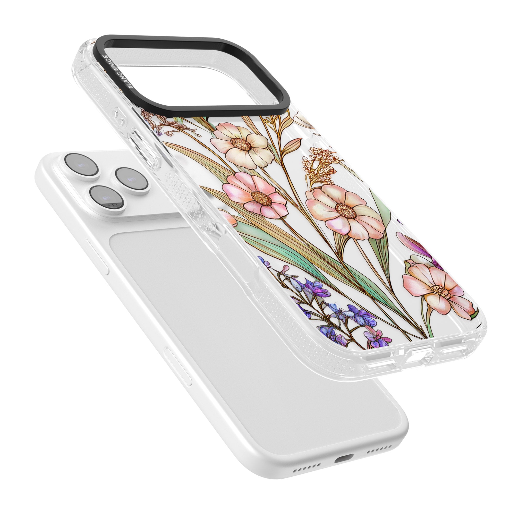 Glass Spring Flowers iPhone 17 Pro Impact Air Clear Phone Case Colours