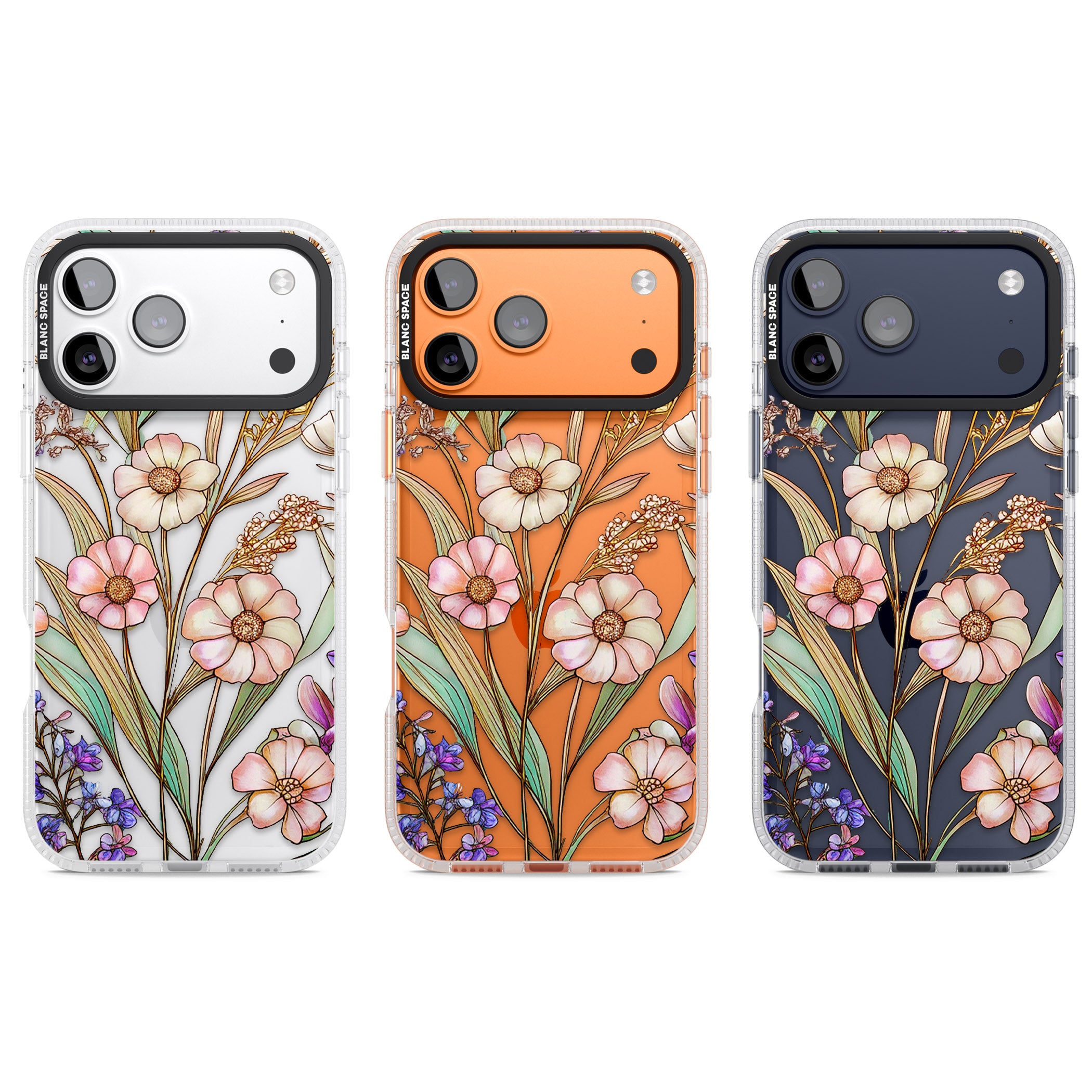 Glass Spring Flowers iPhone 17 Pro Impact Air Clear Phone Case APT Impact Protection