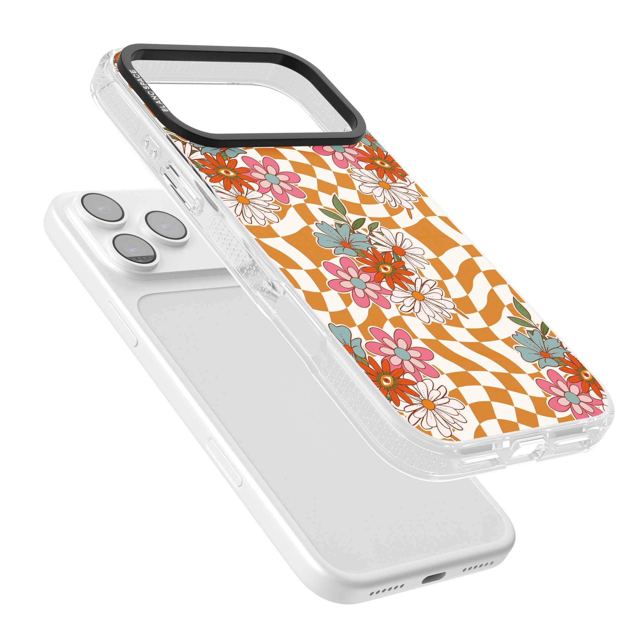 Wavy Checked Bloom iPhone 17 Pro Impact Air Clear Phone Case Colours