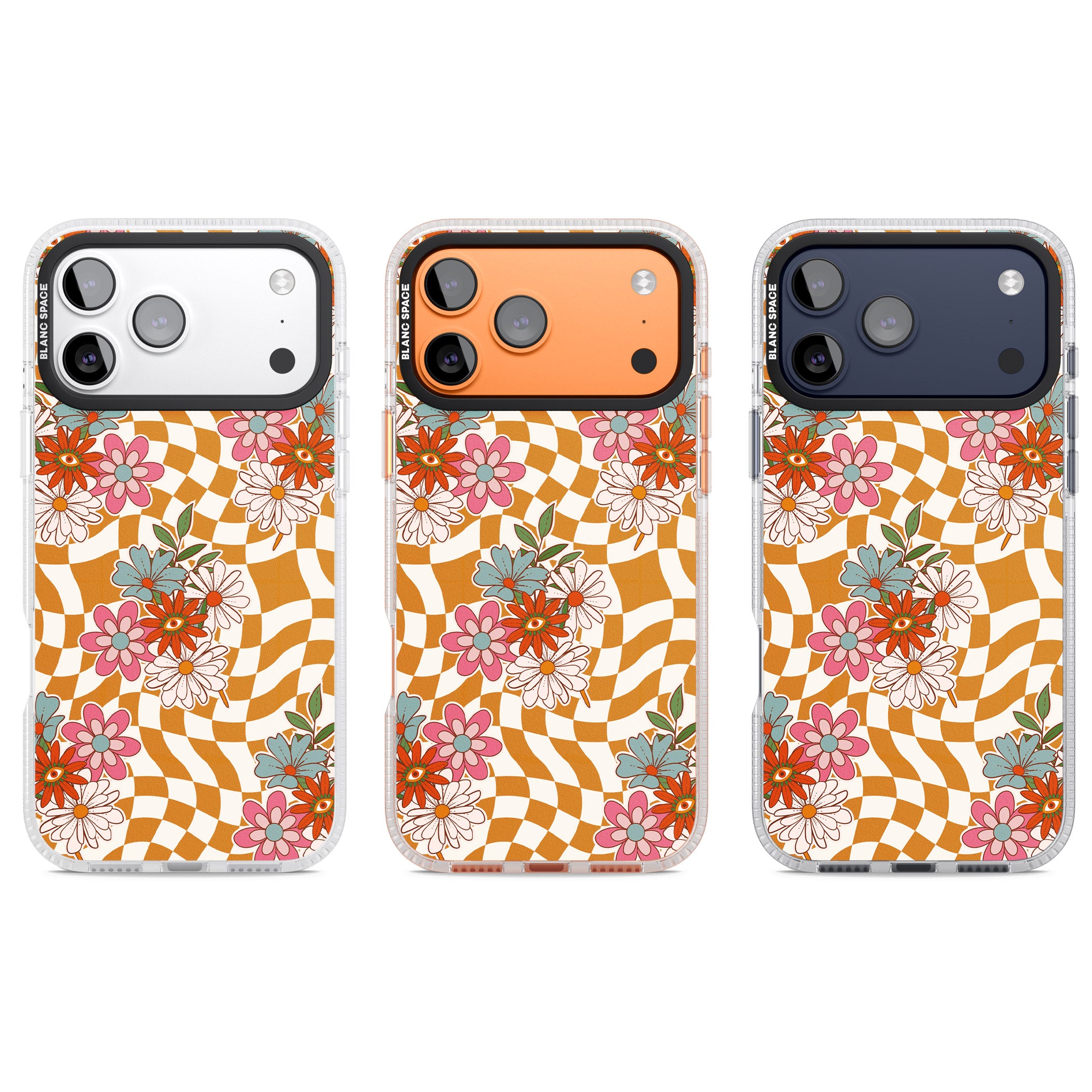 Wavy Checked Bloom iPhone 17 Pro Impact Air Clear Phone Case APT Impact Protection