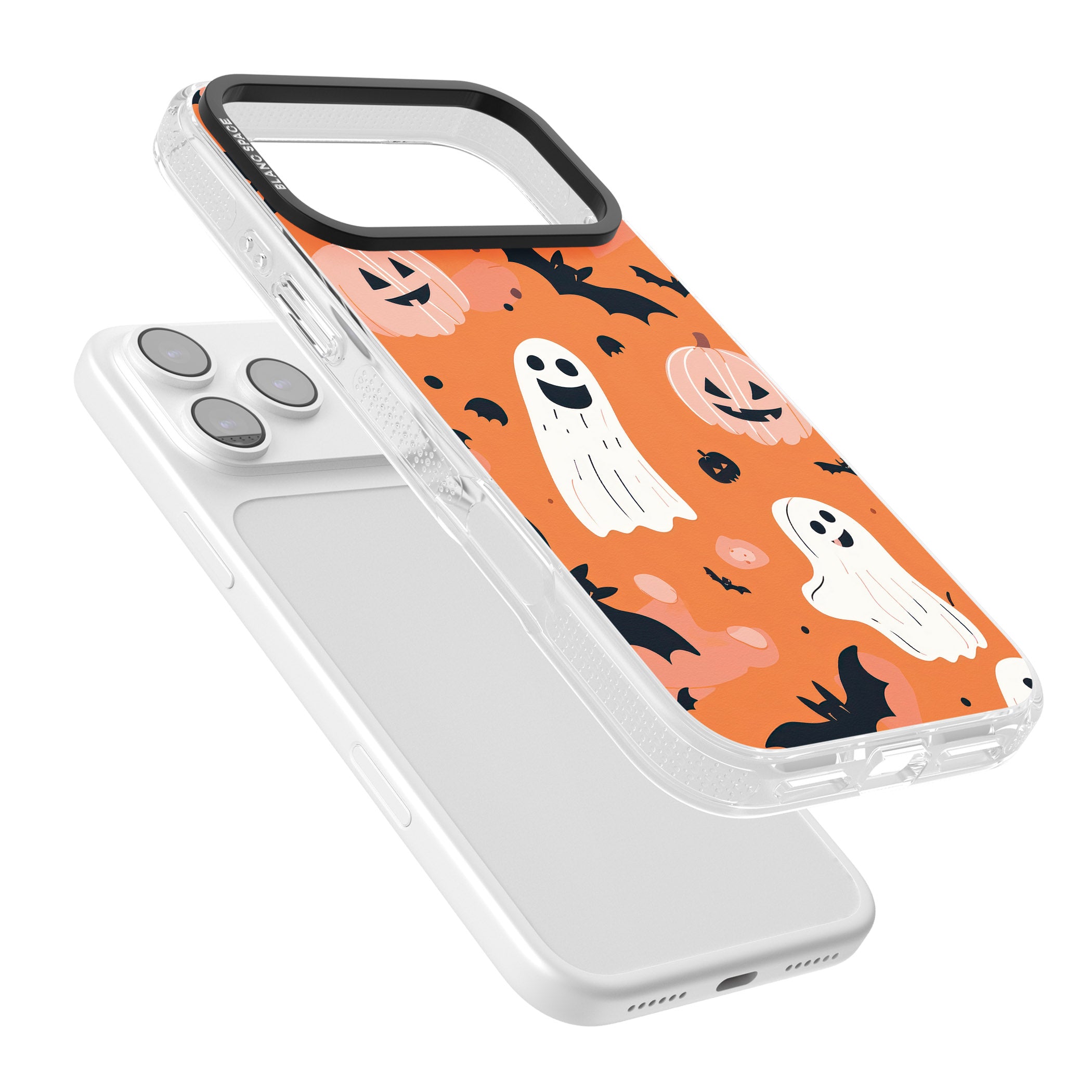 Orange Halloween Pattern iPhone 17 Pro Impact Air Clear Phone Case Colours
