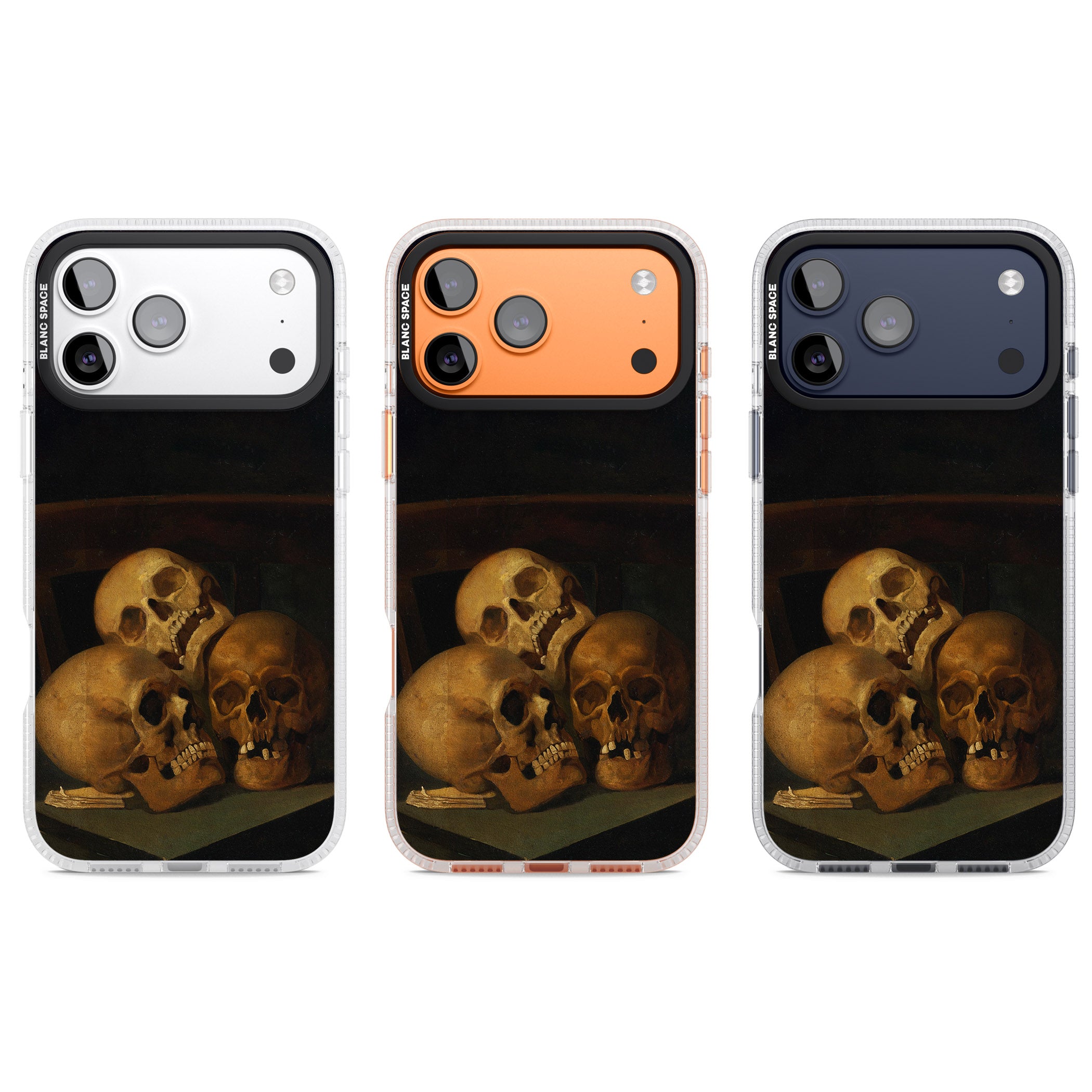 Still Life Of Three Skulls iPhone 17 Pro Impact Air Clear Phone Case APT Impact Protection