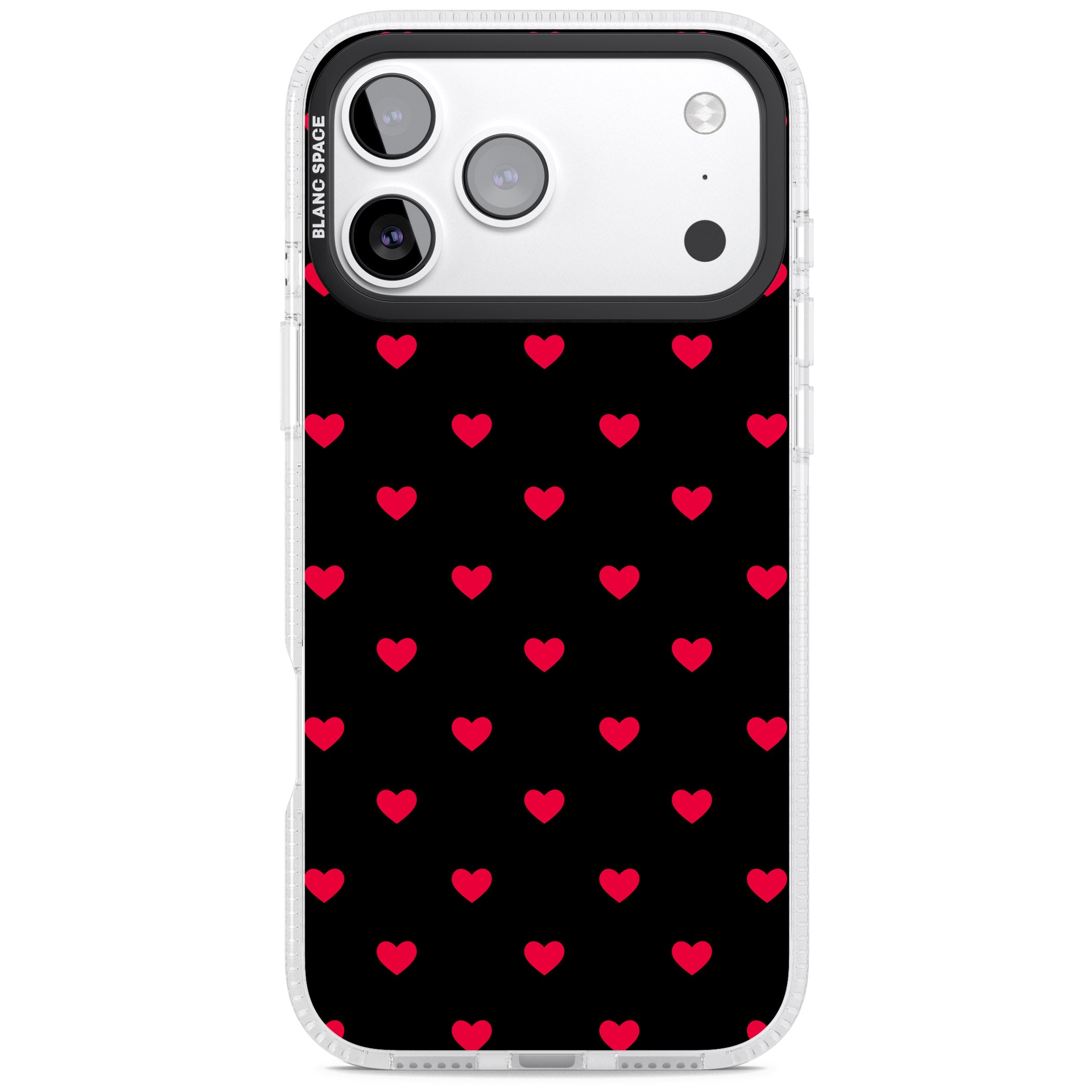 Small Heart Pattern: Red & iPhone 17 Pro Impact Air Clear Phone Case
