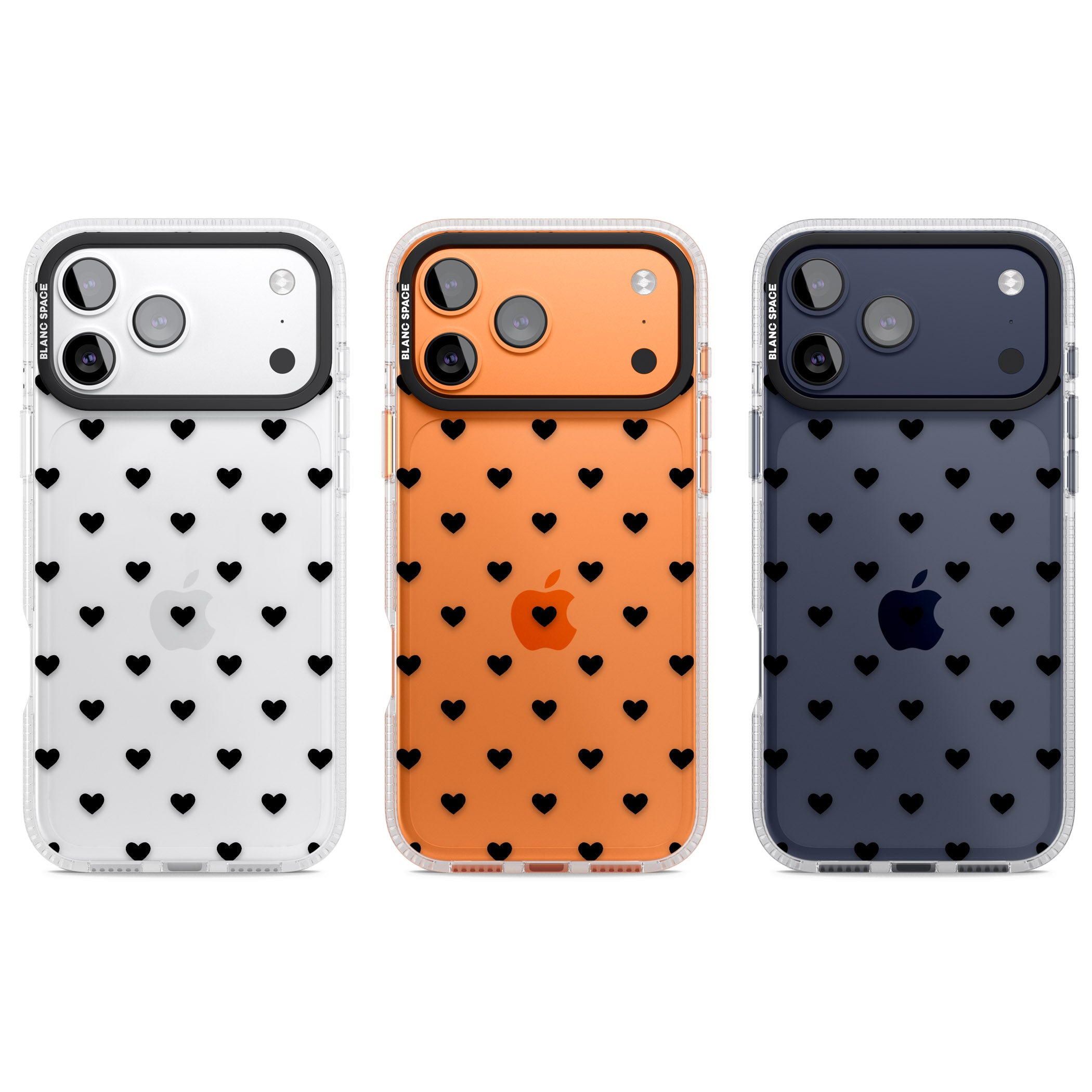 Small Heart Pattern: White & iPhone 17 Pro Impact Air Clear Phone Case APT Impact Protection