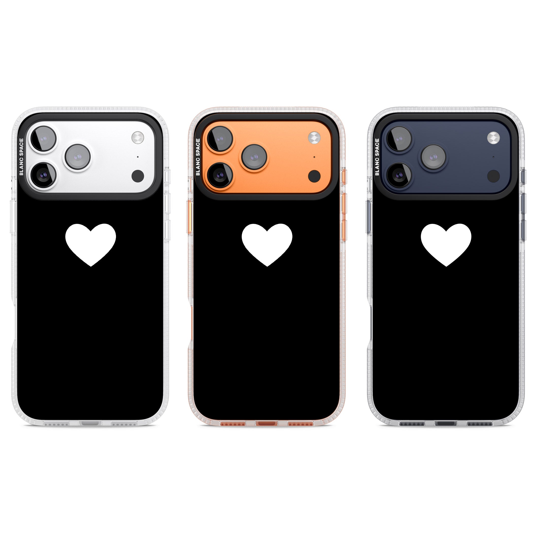 Single Heart Design: White & iPhone 17 Pro Impact Air Clear Phone Case APT Impact Protection