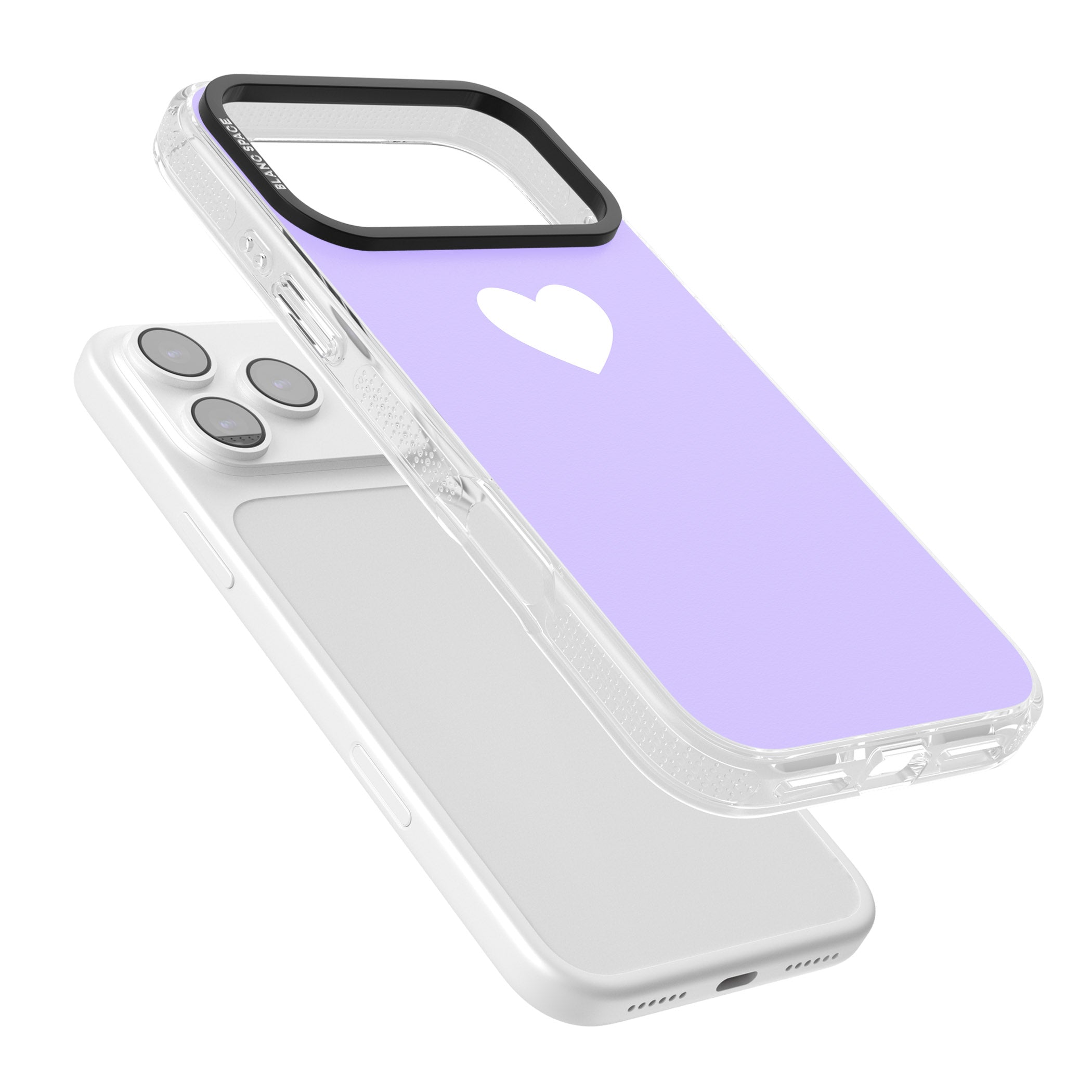 Pale Purple Heart iPhone 17 Pro Impact Air Clear Phone Case Colours