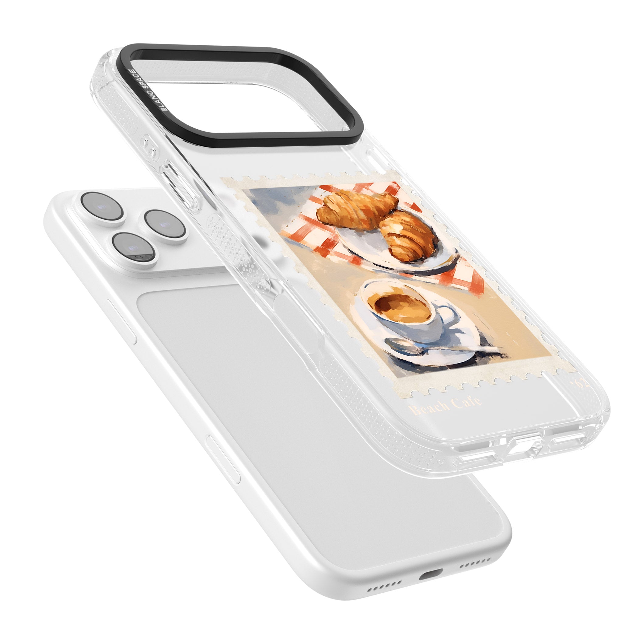 Cafe Stamp iPhone 17 Pro Impact Air Clear Phone Case Colours