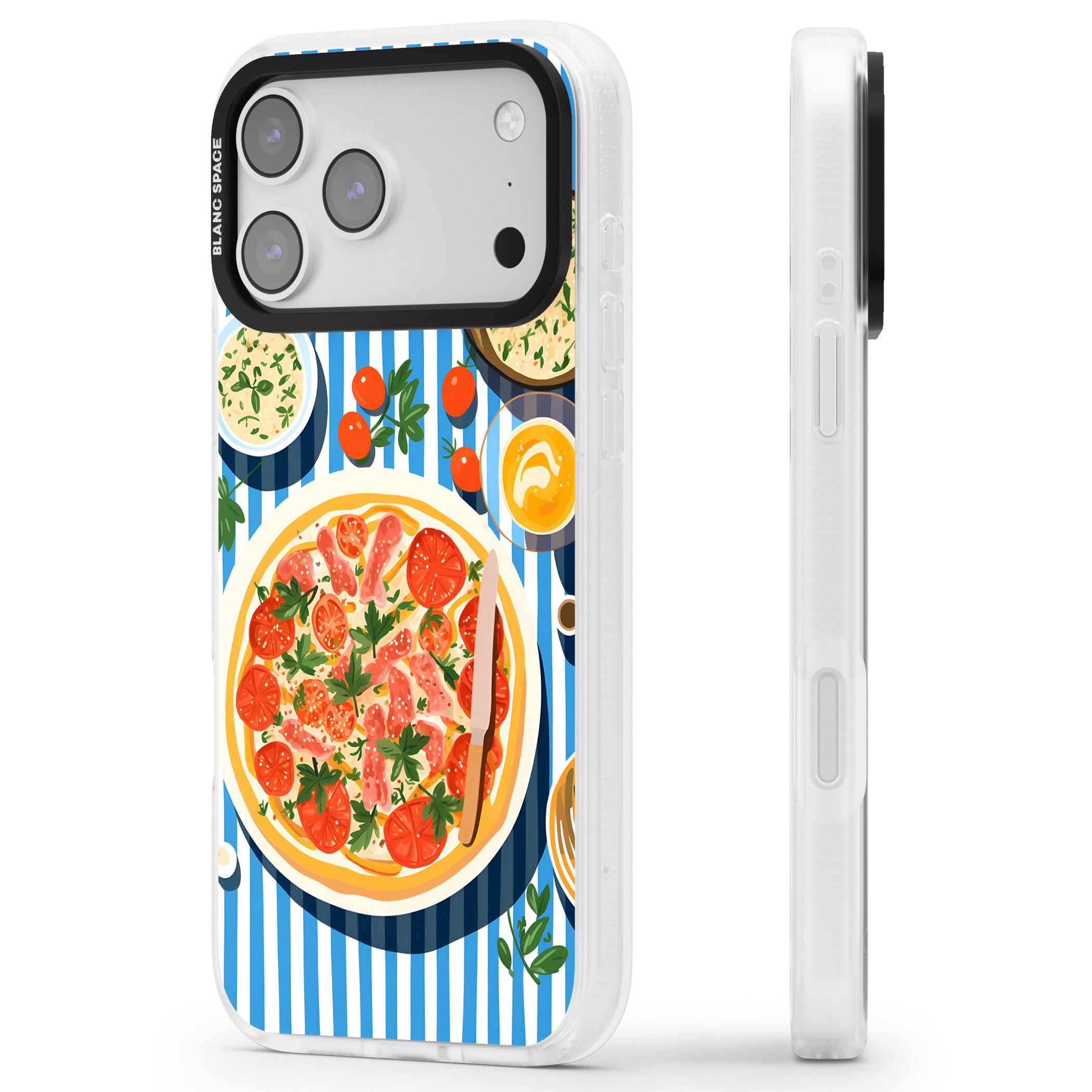 Italian Platter iPhone 17 Pro Impact Air Clear Phone Case Side Profile