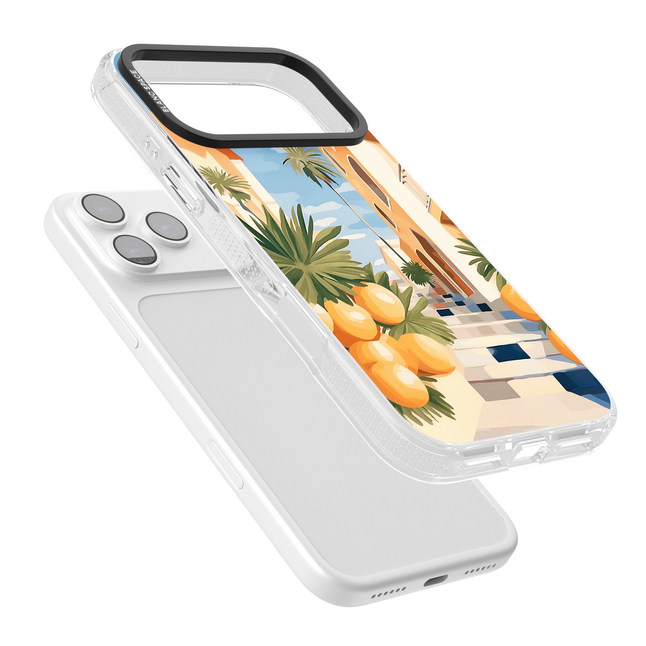 Mediterranean Village iPhone 17 Pro Impact Air Clear Phone Case Colours