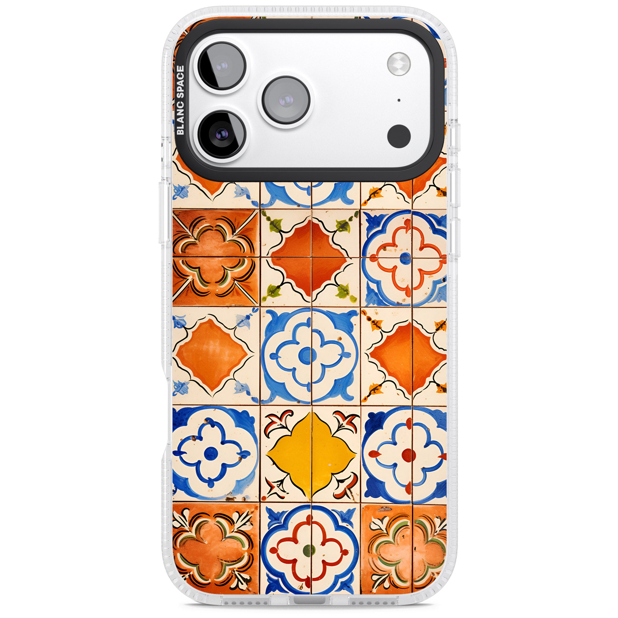 Spanish Mosaic Tiles iPhone 17 Pro Impact Air Clear Phone Case