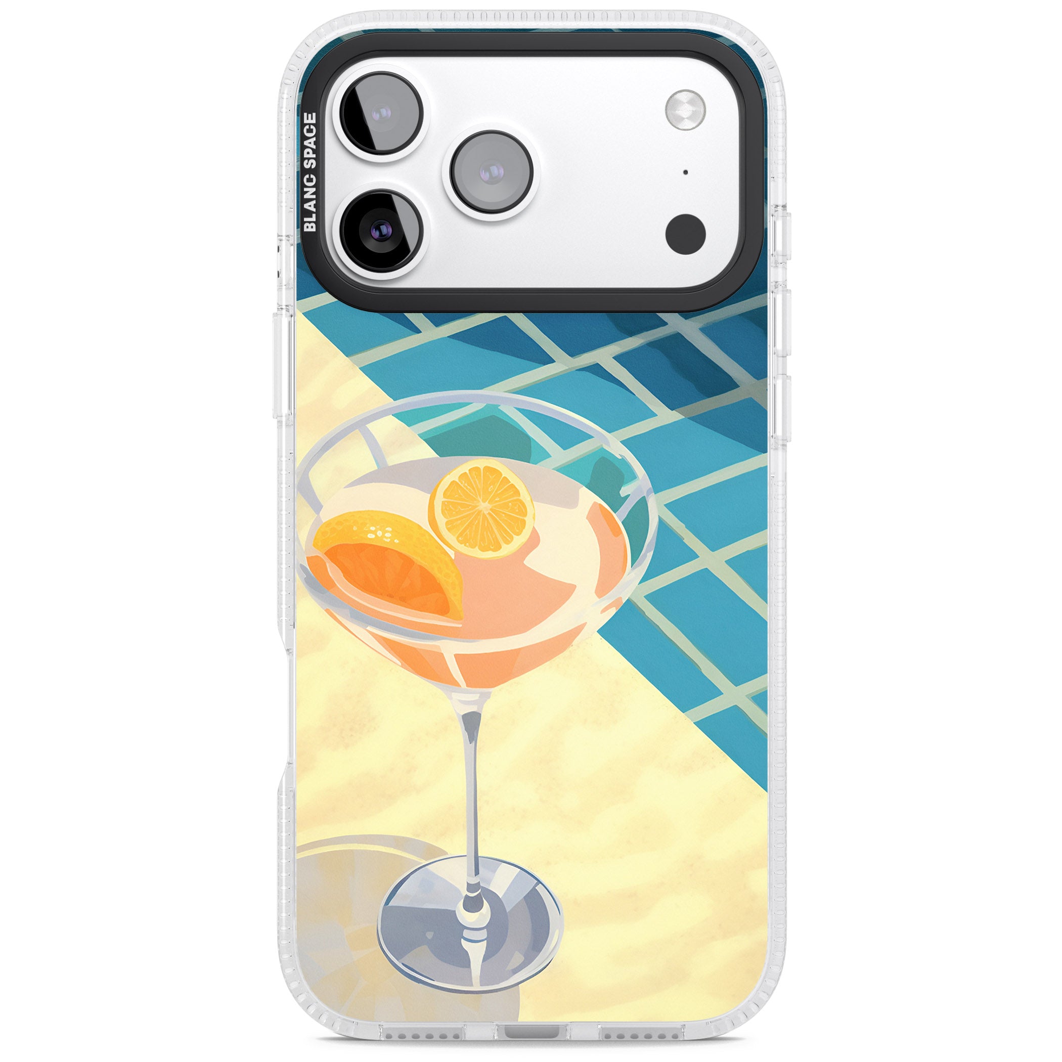 Poolside Citrus Cocktail iPhone 17 Pro Impact Air Clear Phone Case