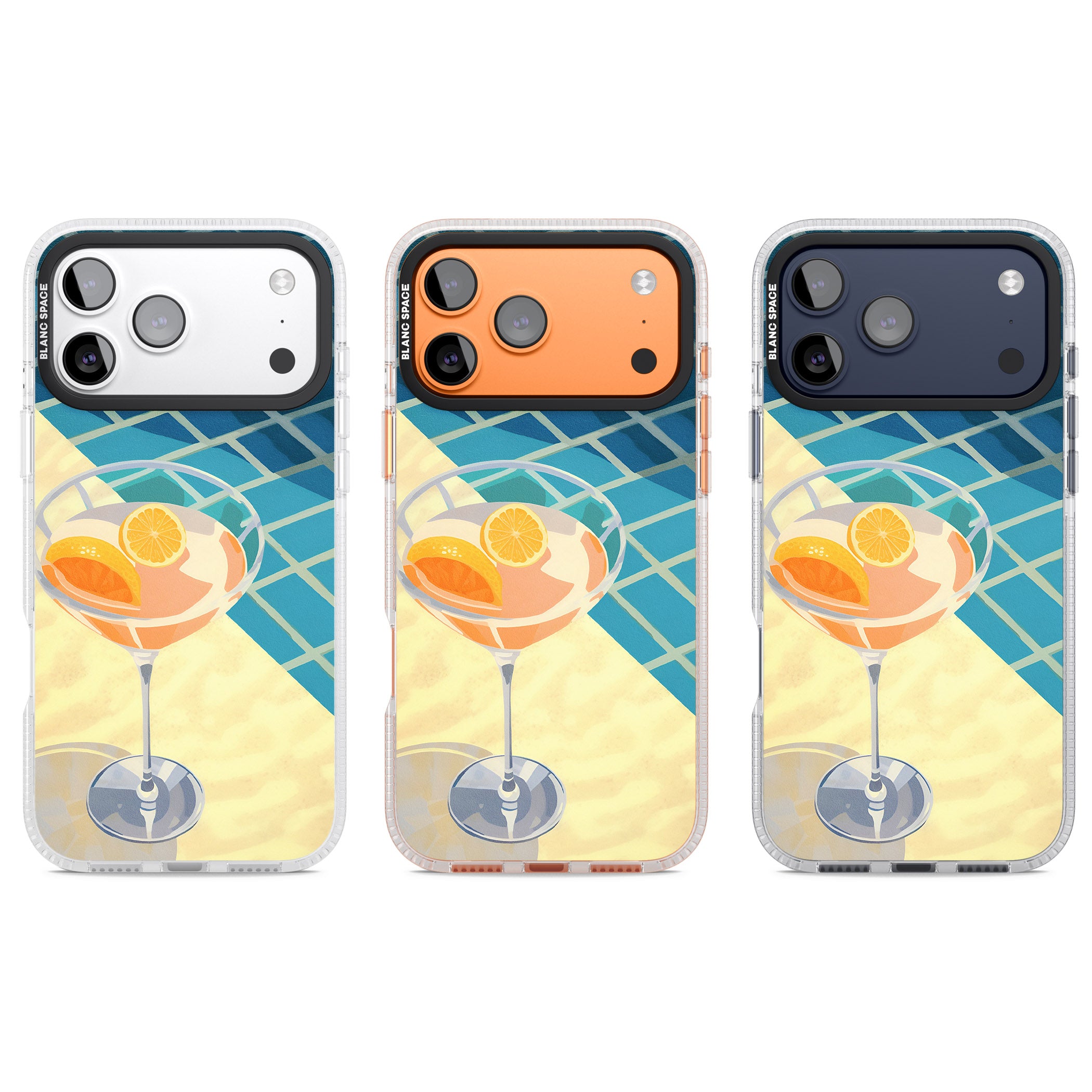 Poolside Citrus Cocktail iPhone 17 Pro Impact Air Clear Phone Case APT Impact Protection