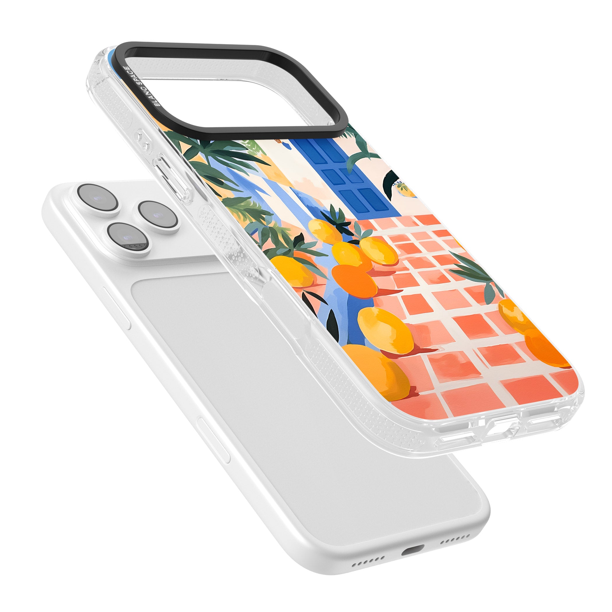 Greek Courtyard iPhone 17 Pro Impact Air Clear Phone Case Colours