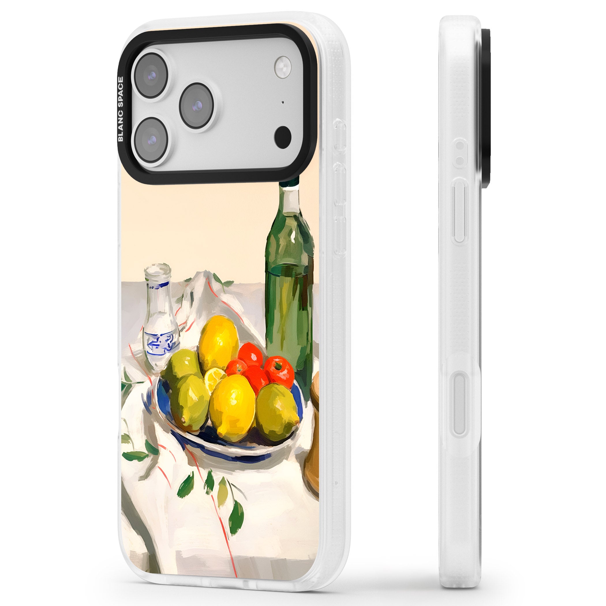 Mediterranean Fruit Salad iPhone 17 Pro Impact Air Clear Phone Case Side Profile